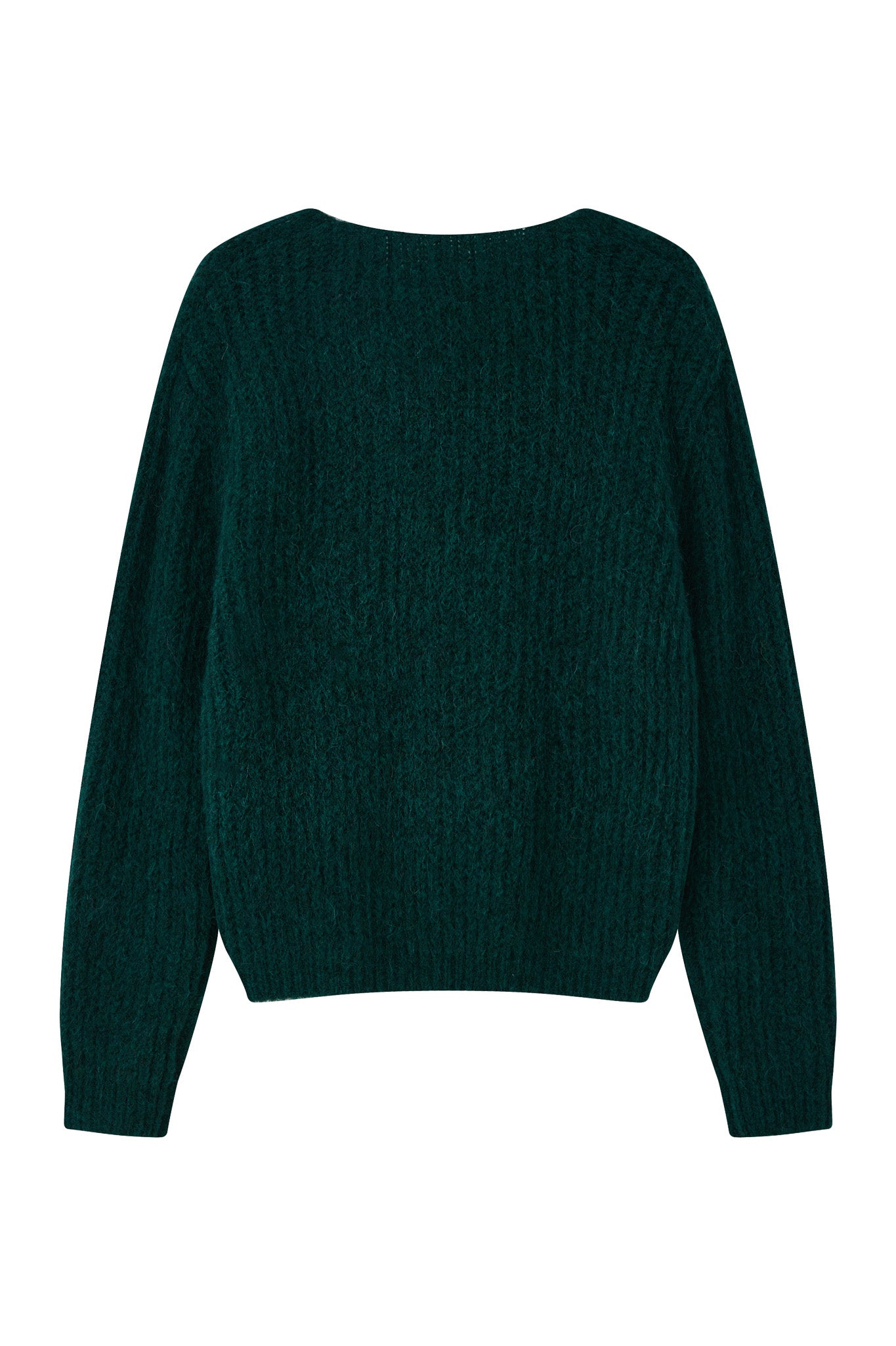 Immy V-neck Basic Alpaca wool  Knit Jumper  - Forest