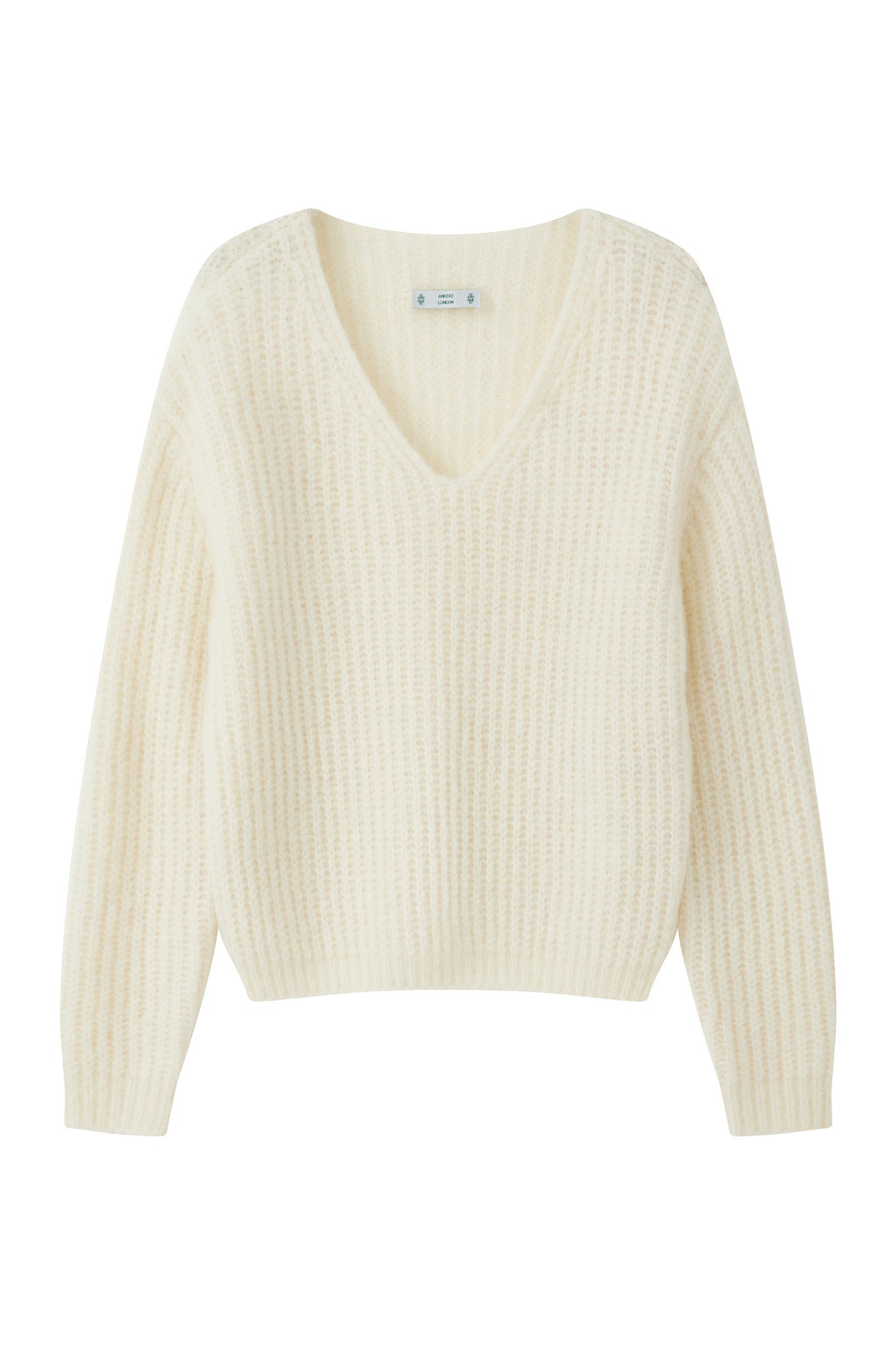 Immy V-neck Basic Alpaca wool  Knit Jumper - White