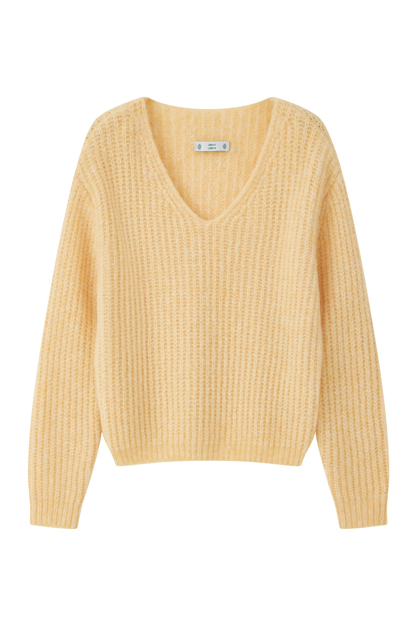 Immy V-neck Basic Alpaca wool  Knit Jumper - Yellow