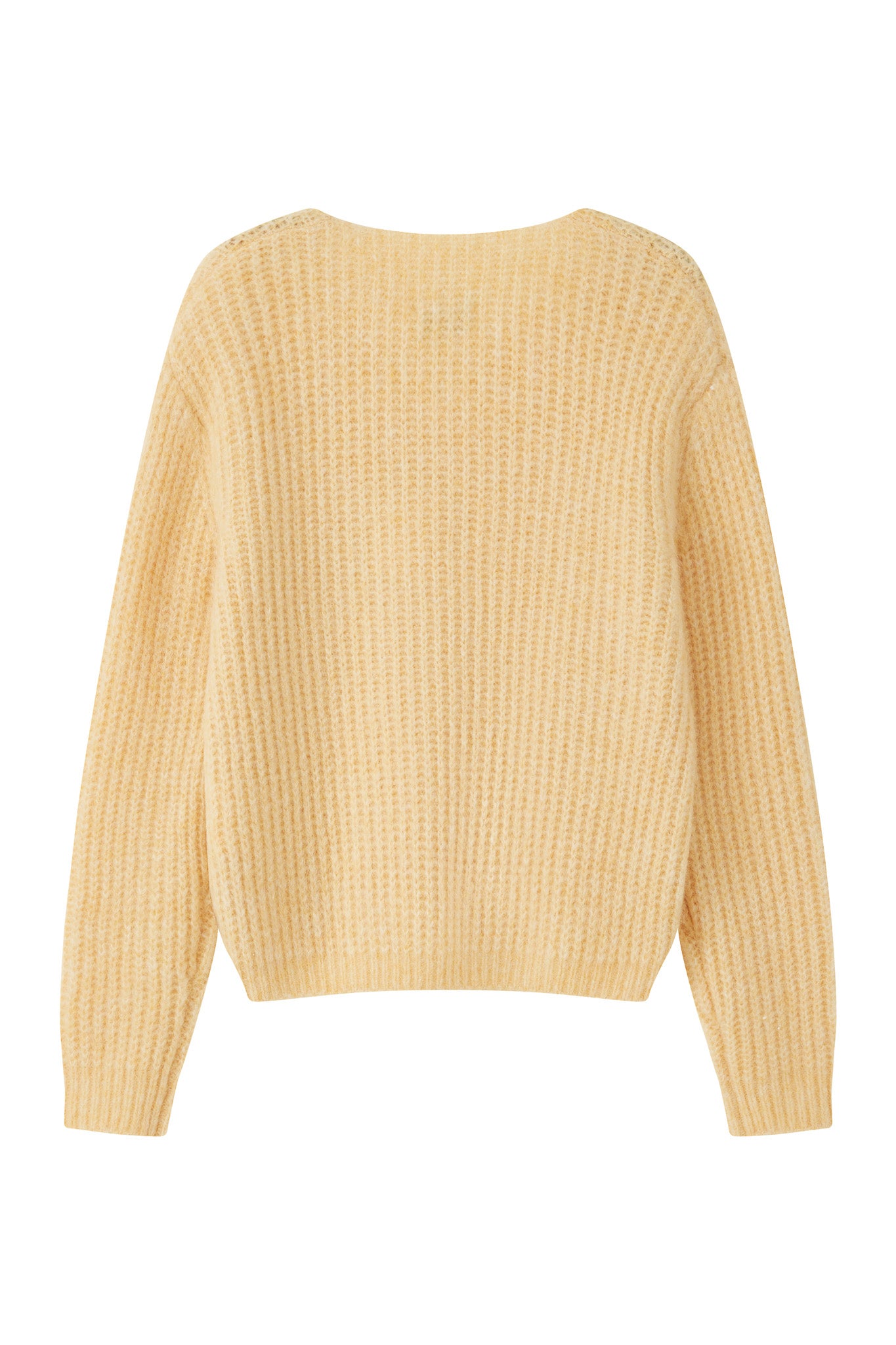 Immy V-neck Basic Alpaca wool  Knit Jumper - Yellow