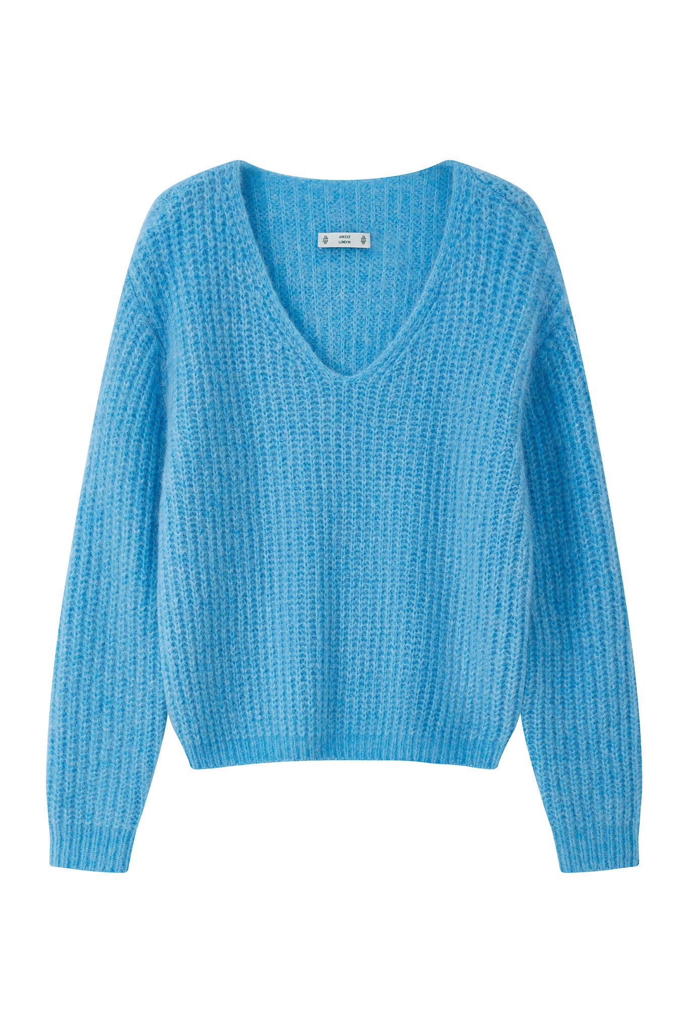 Immy V-neck Basic Alpaca wool  Knit Jumper - Sky