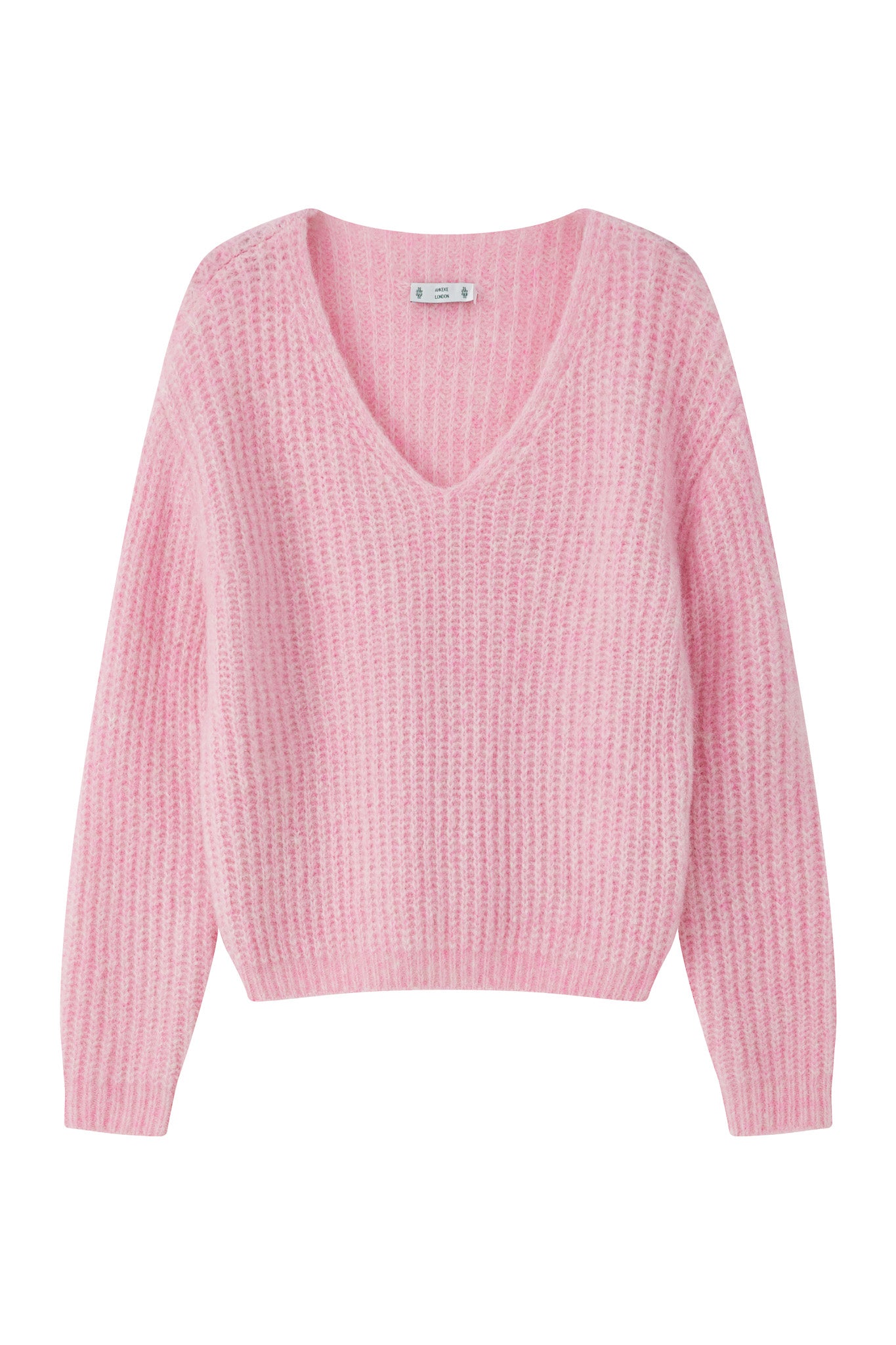 Immy V-neck Basic Alpaca wool Knit Jumper - Pink