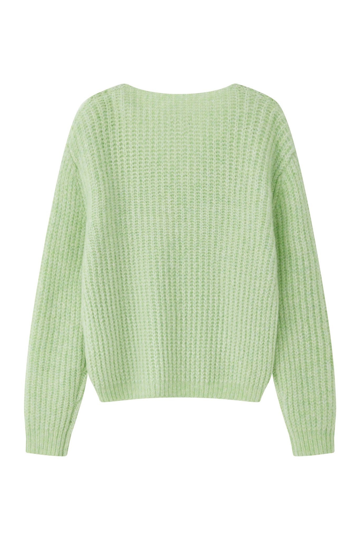 Immy V-neck Basic Alpaca wool  Knit Jumper  - Lime