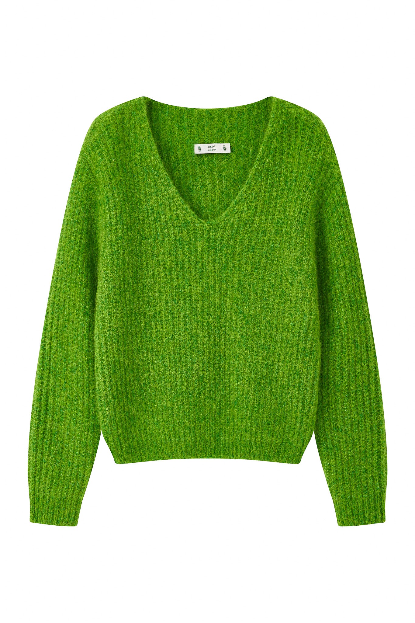 Immy V-neck Basic Alpaca wool  Knit Jumper - Green