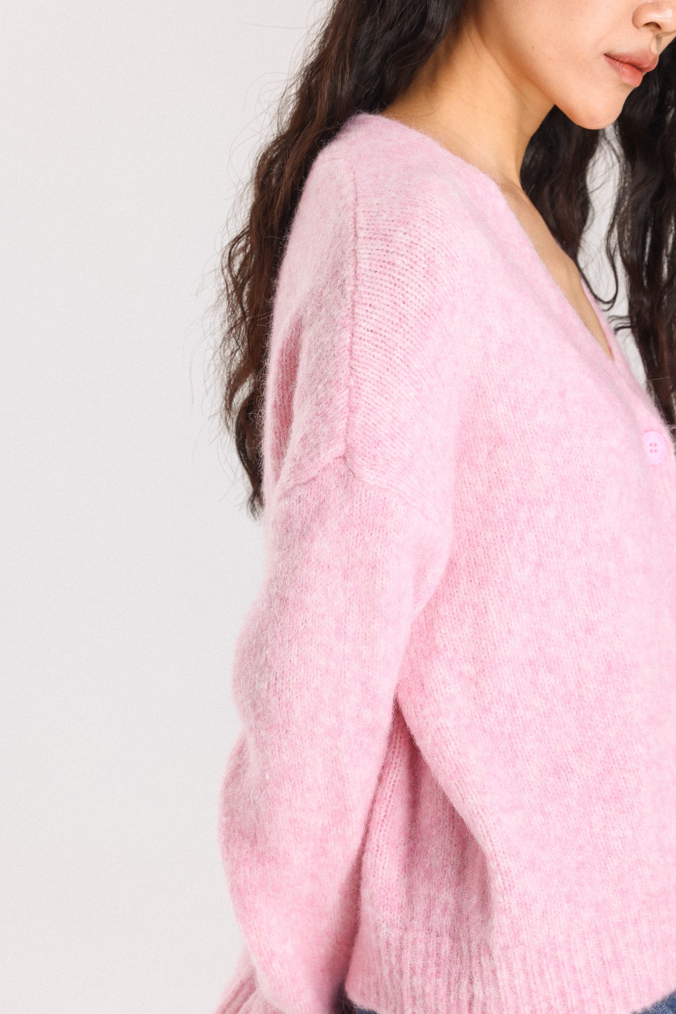 Lara  Alpaca wool Knit Cardigan - Pink