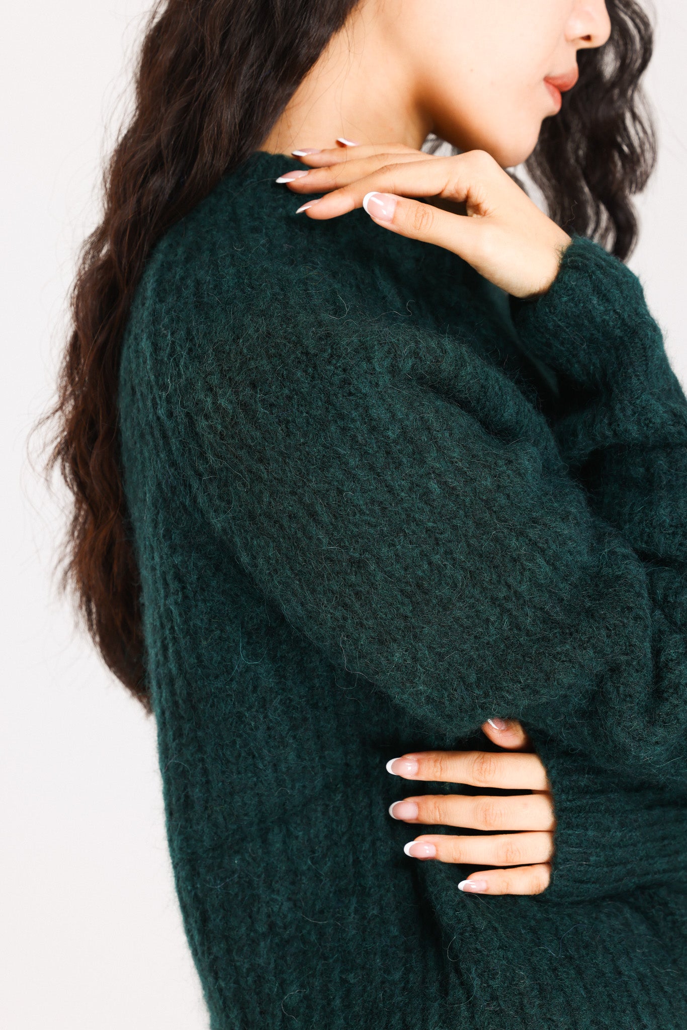 Janet Ribbed Alpaca wool  Knit Jumper  - Forest