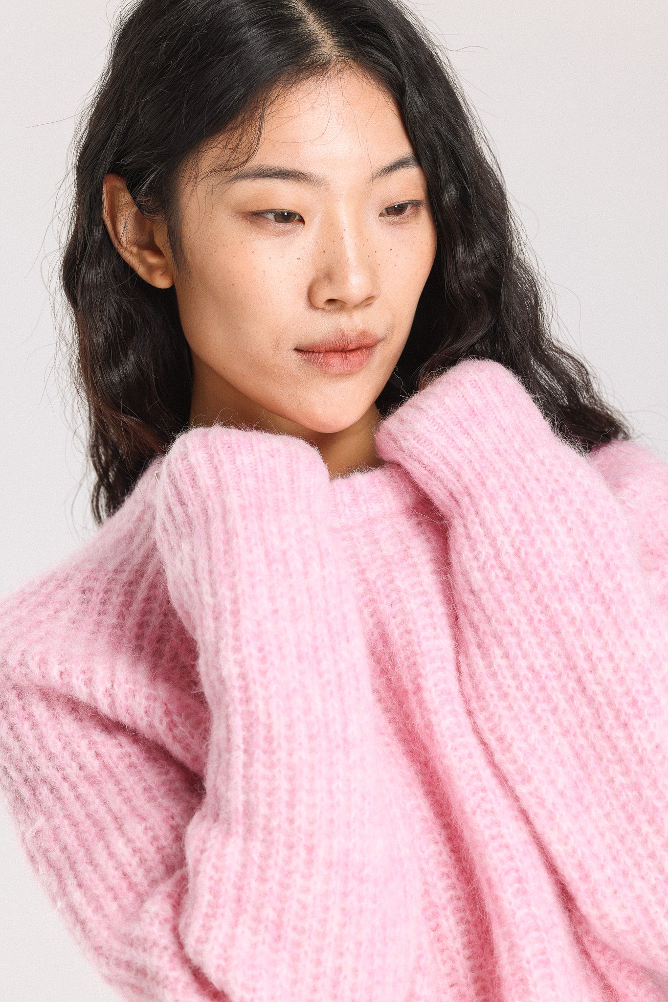 Janet Ribbed Alpaca wool Knit Jumper - Pink