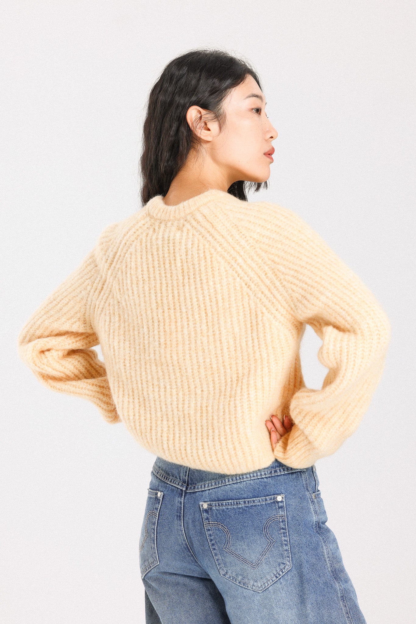 Janet Ribbed Alpaca wool  Knit Jumper - Yellow