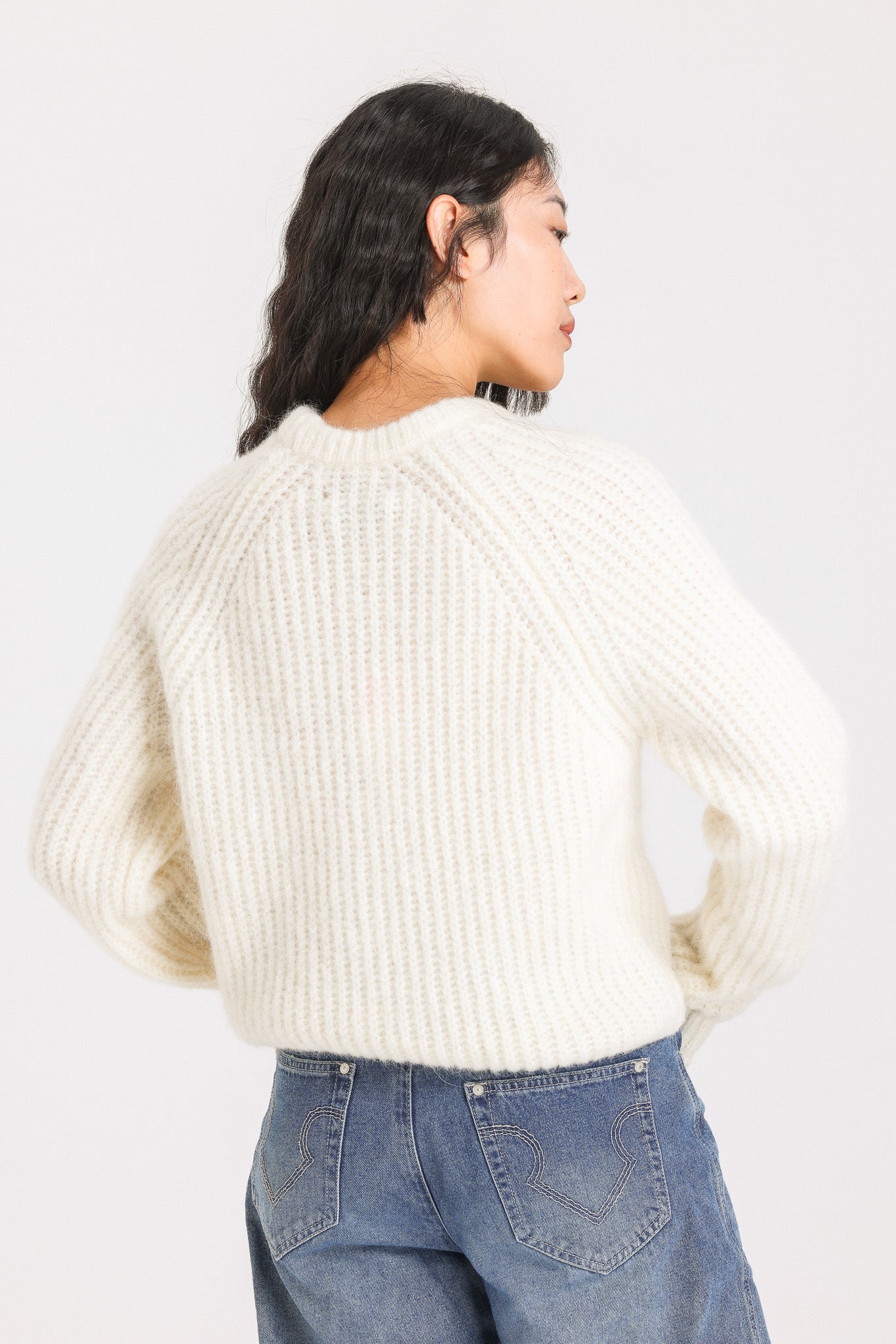 Janet Ribbed Alpaca wool  Knit Jumper - White