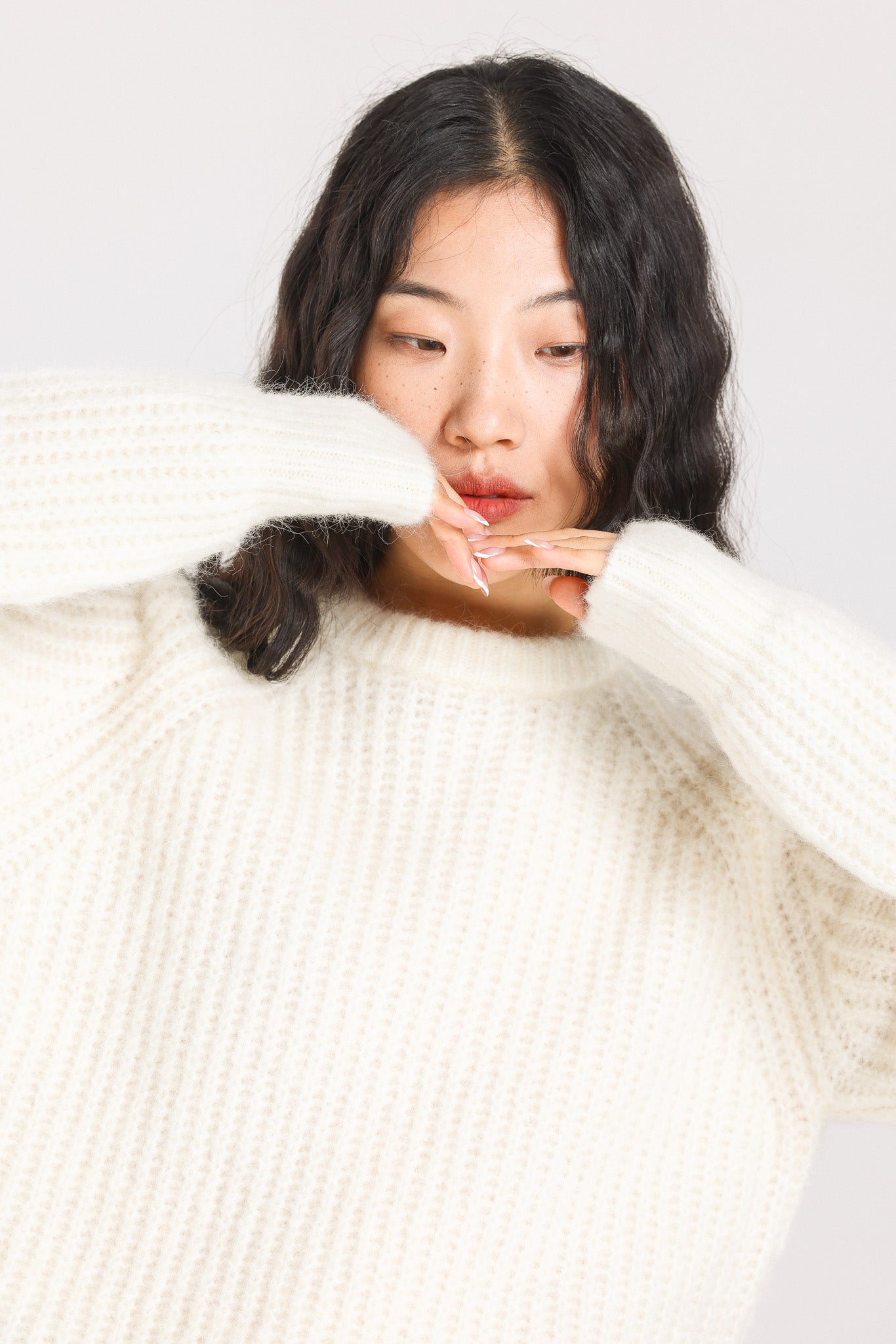 Janet Ribbed Alpaca wool  Knit Jumper - White