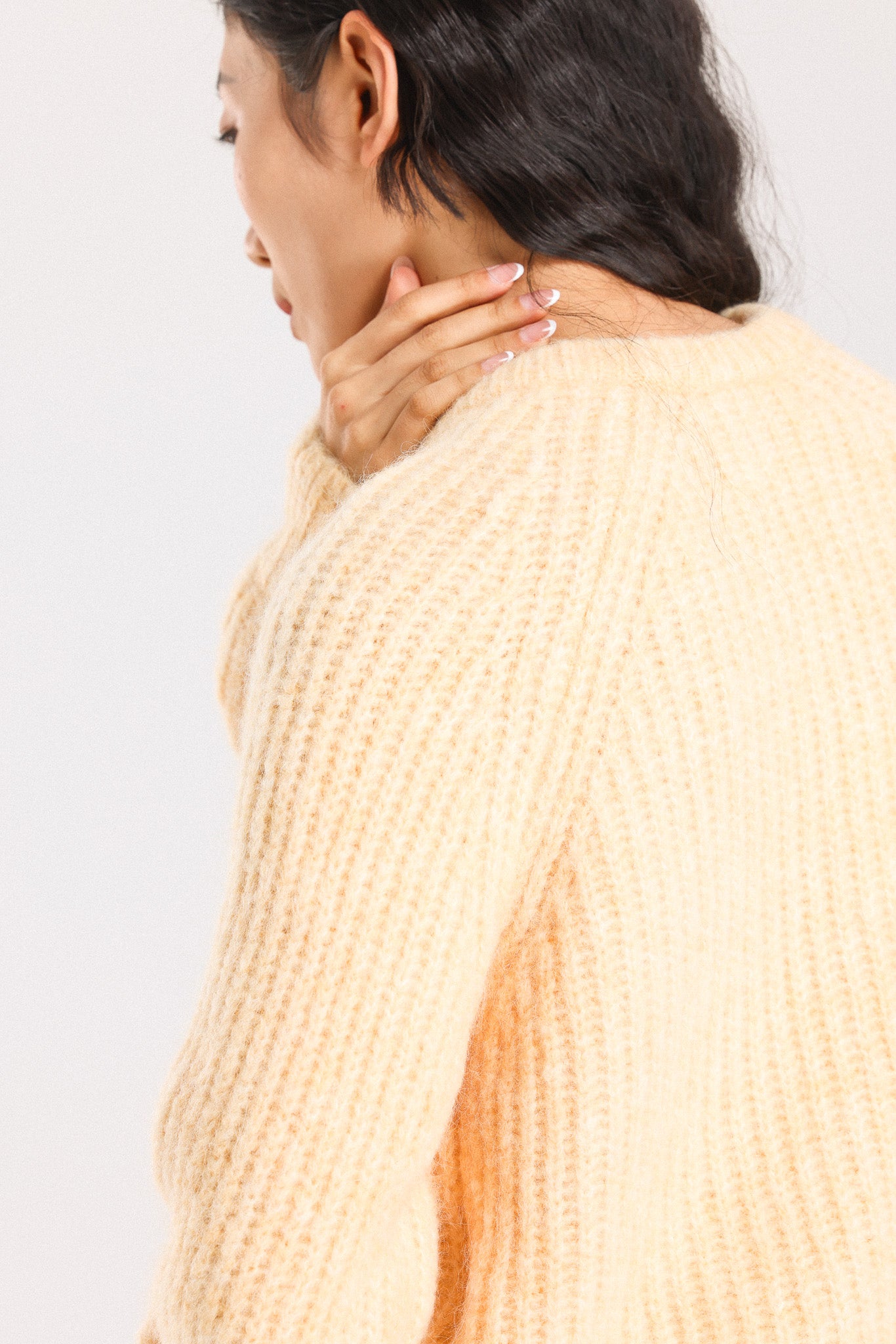 Janet Ribbed Alpaca wool  Knit Cardigan - Yellow