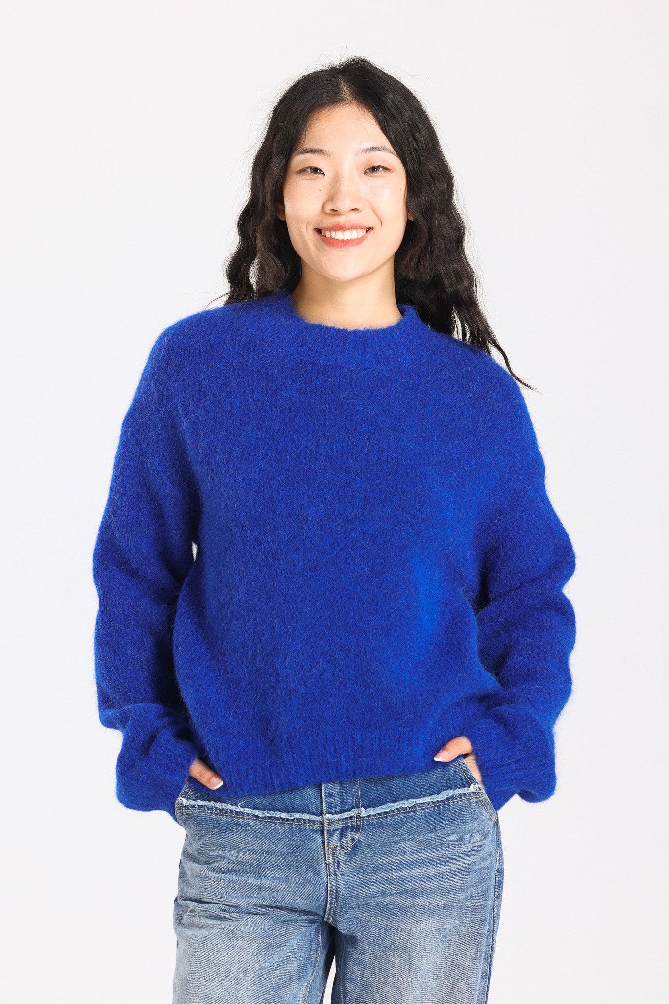 Lara Basic Alpaca wool  Knit Jumper - Royal Blue