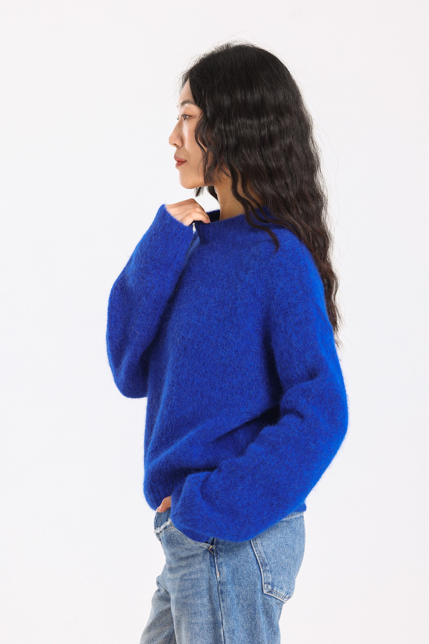 Lara Basic Alpaca wool  Knit Jumper - Royal Blue