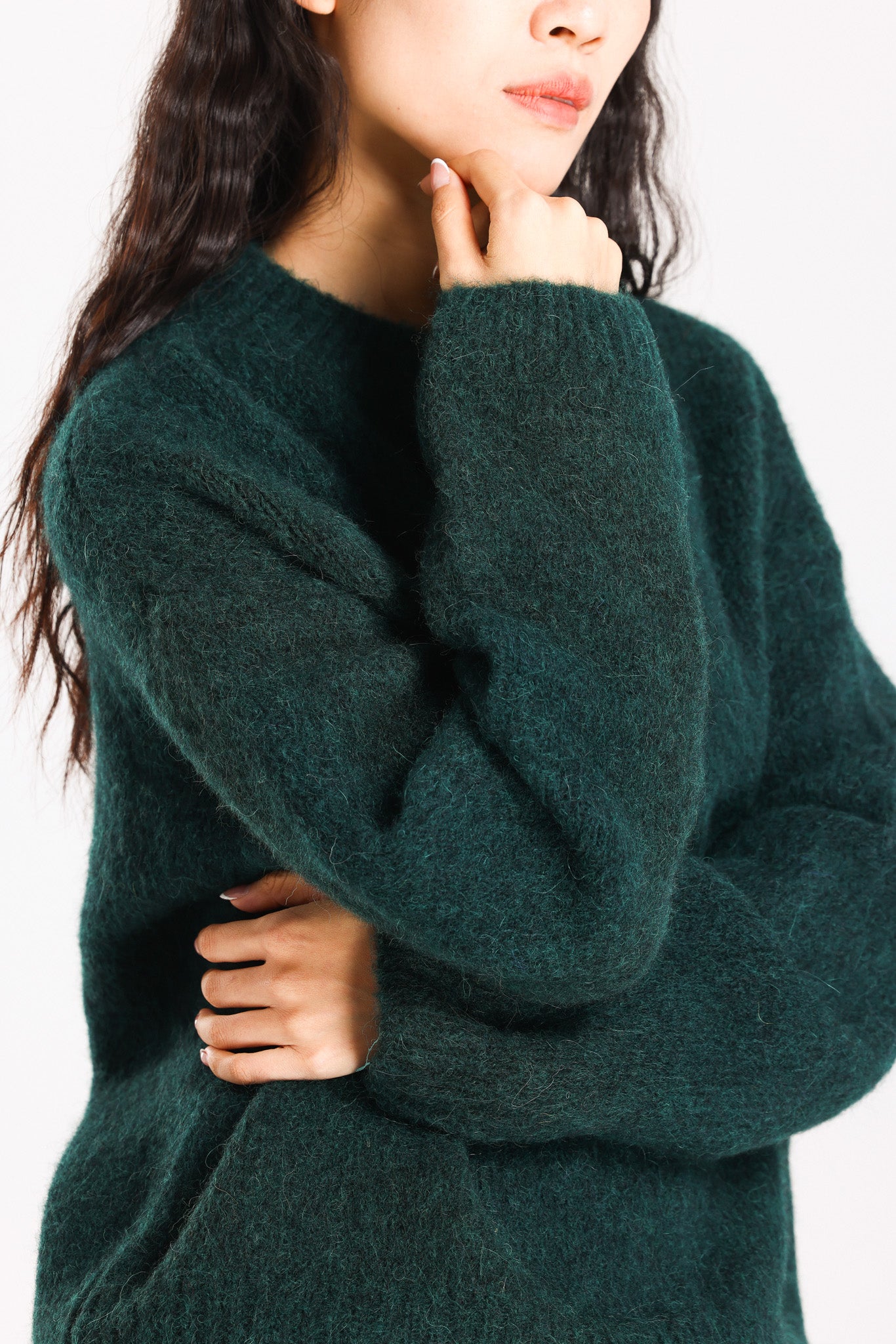 Lara Basic Alpaca wool  Knit Jumper  - Forest