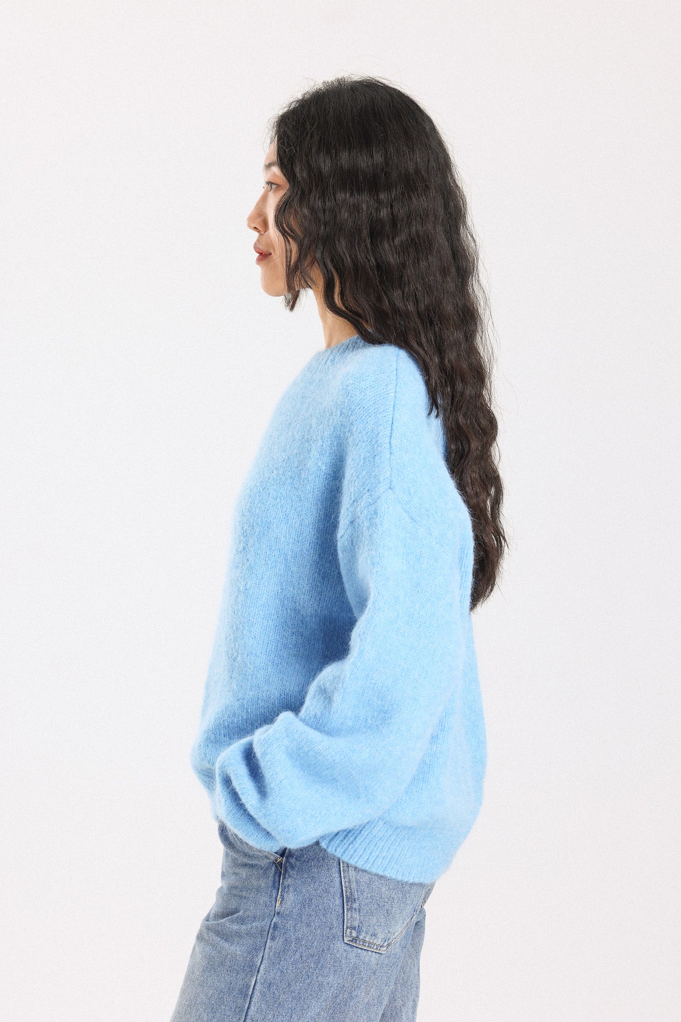 Lara Basic Alpaca wool  Knit Jumper - Sky