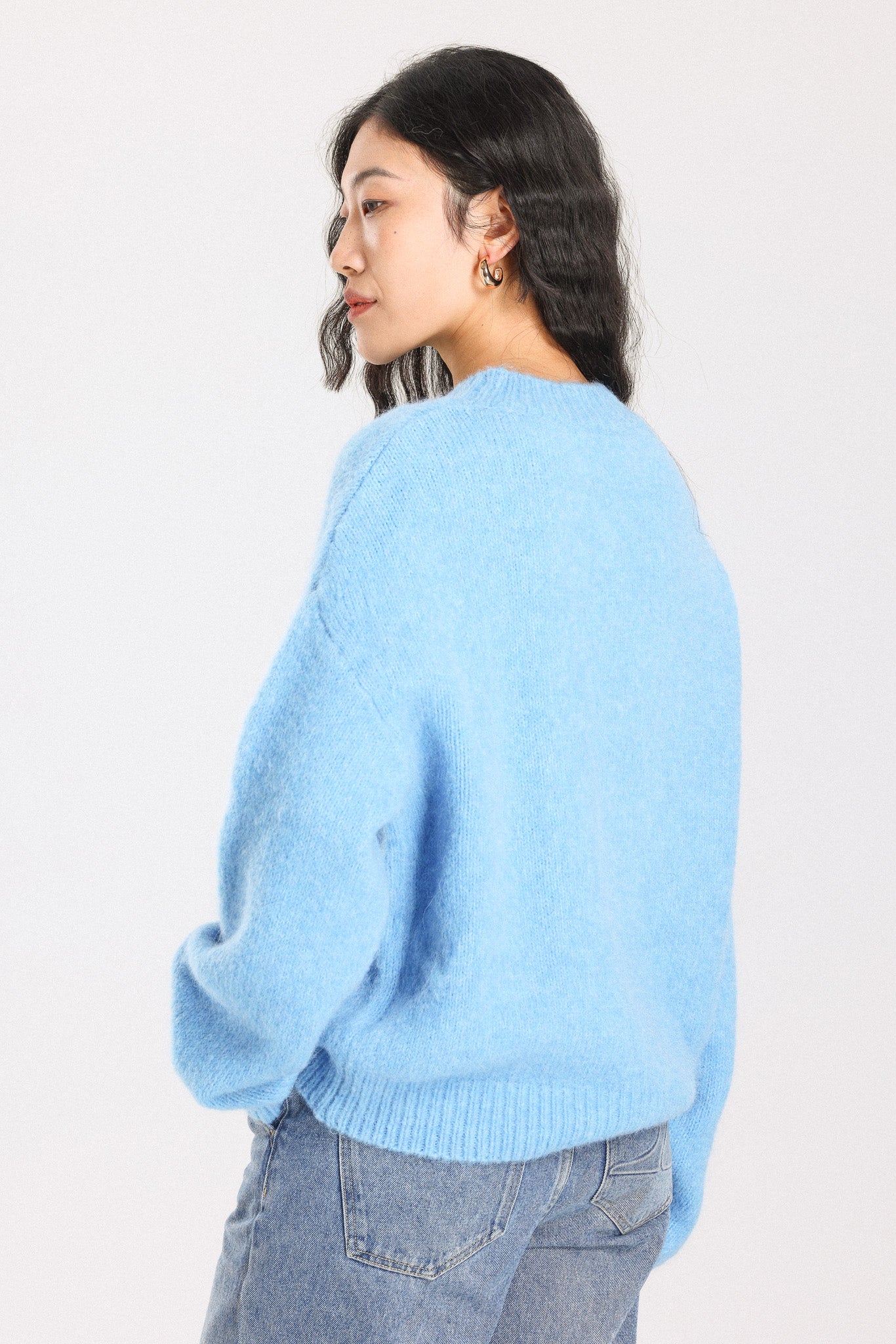 Lara Basic Alpaca wool  Knit Jumper - Sky