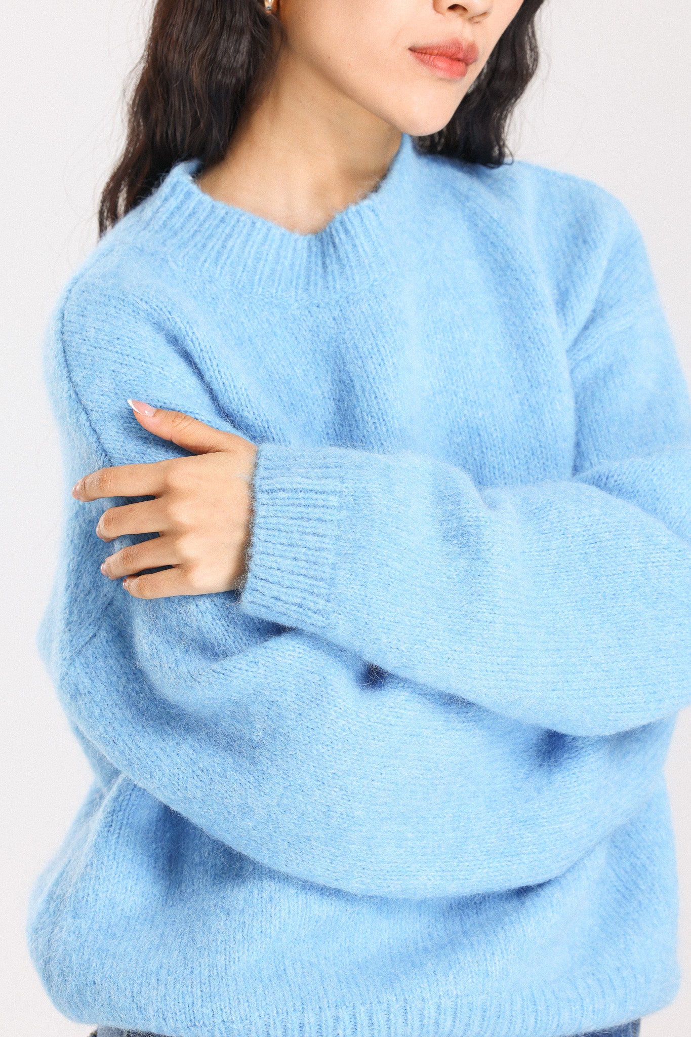 Lara Basic Alpaca wool  Knit Jumper - Sky