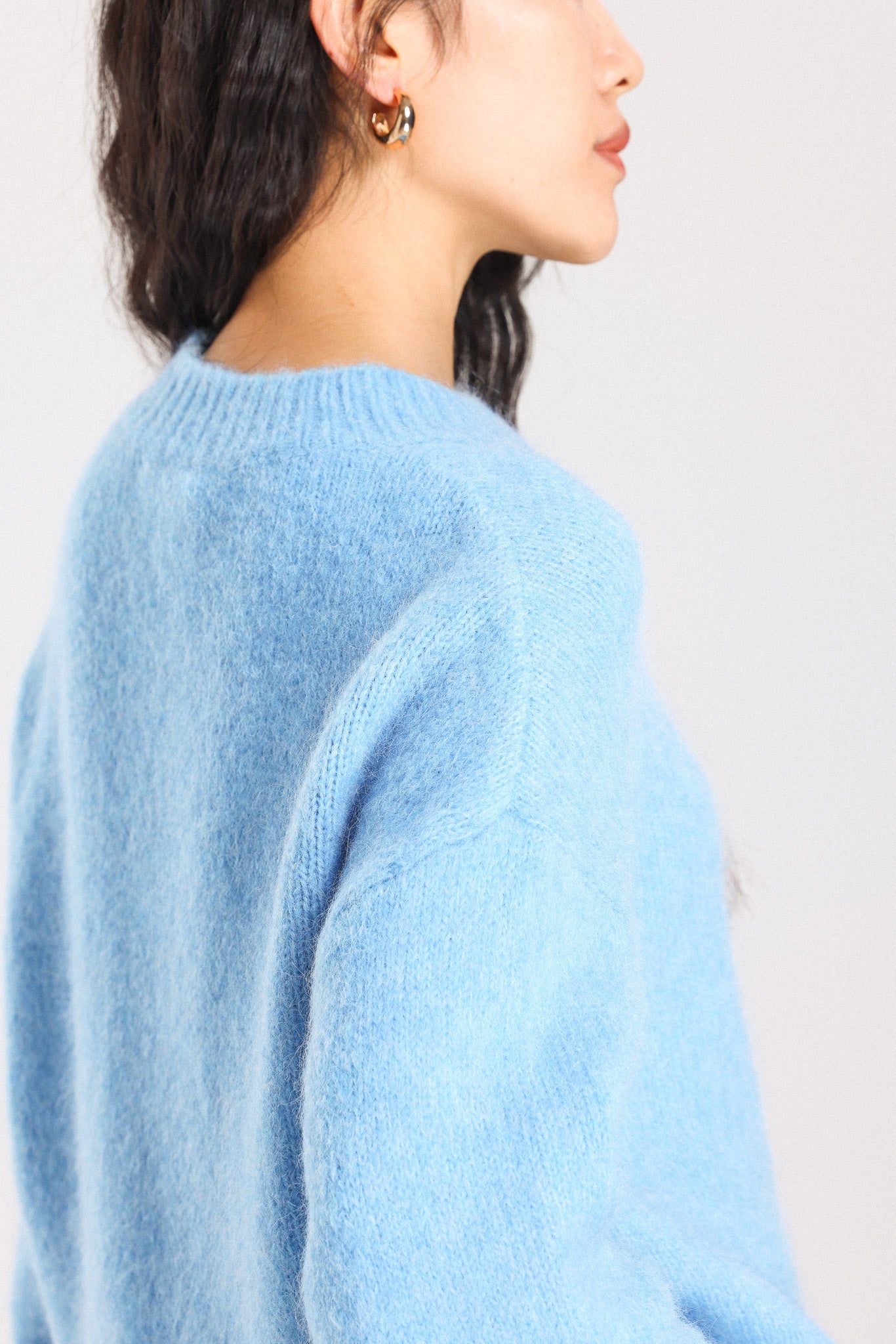 Lara Basic Alpaca wool  Knit Jumper - Sky