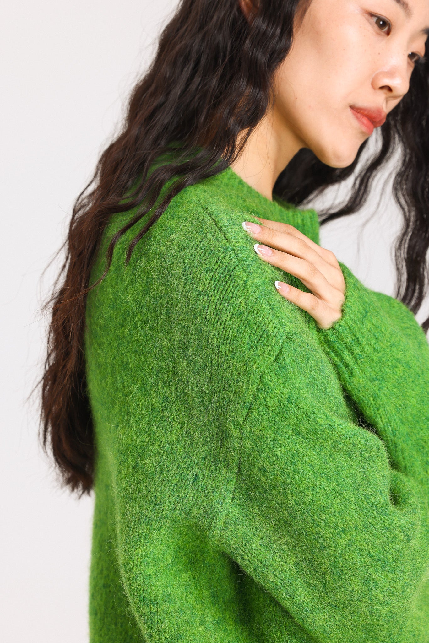 Lara Basic Alpaca wool  Knit Jumper - Green