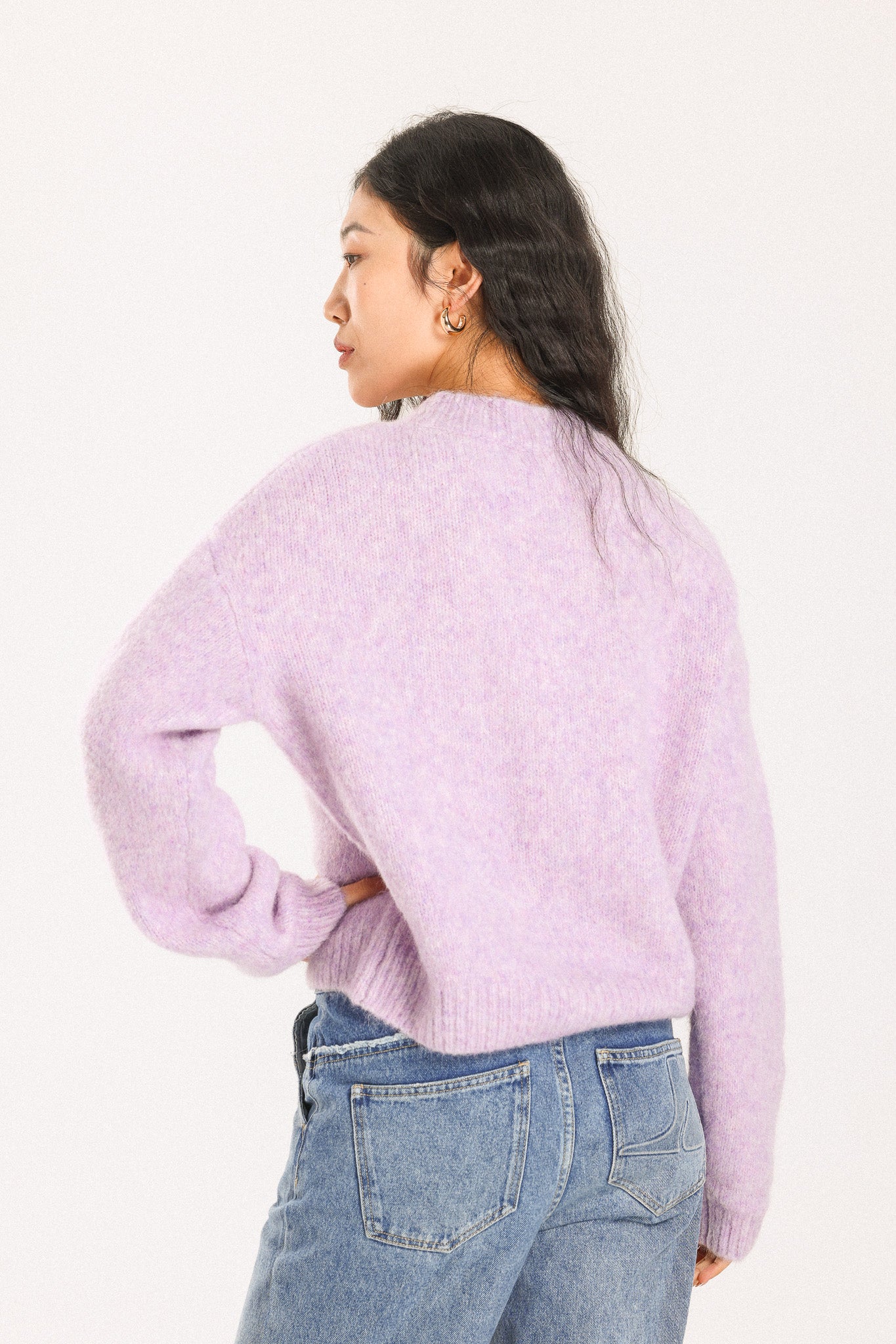 Lara Basic Alpaca wool  Knit Jumper - Purple