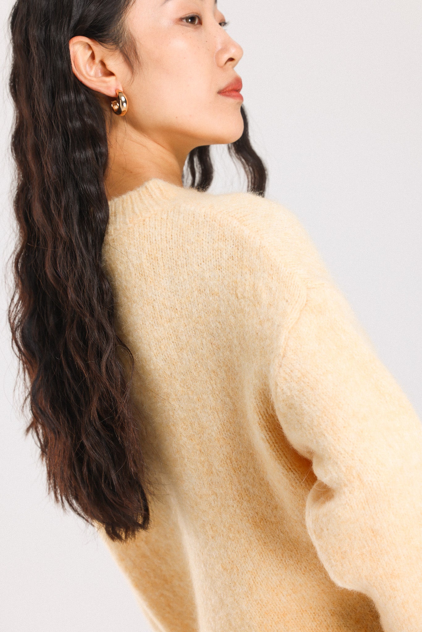 Lara Basic Alpaca wool  Knit Jumper - Yellow