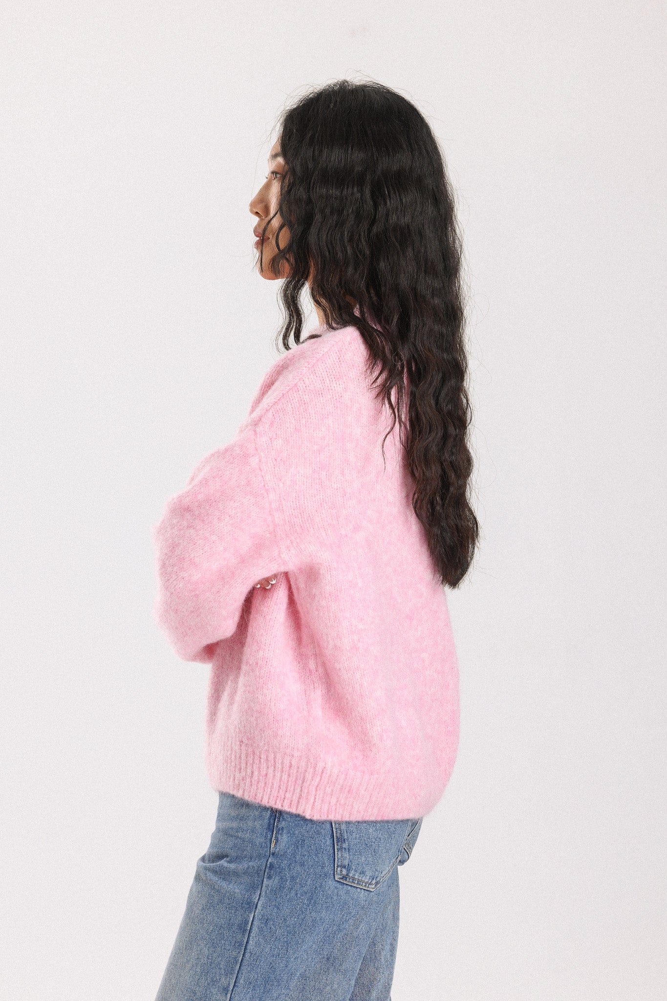 Lara Basic Alpaca wool Knit Jumper - Pink