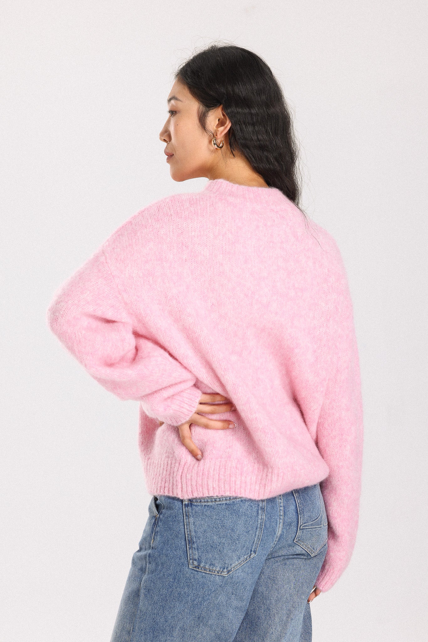 Lara Basic Alpaca wool Knit Jumper - Pink