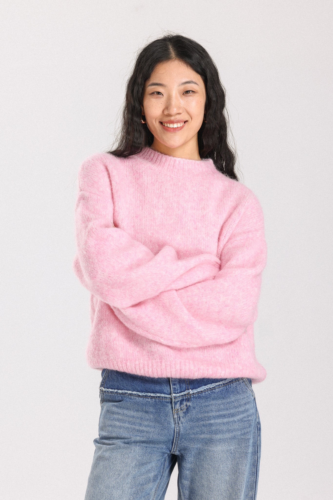 Lara Basic Alpaca wool Knit Jumper - Pink