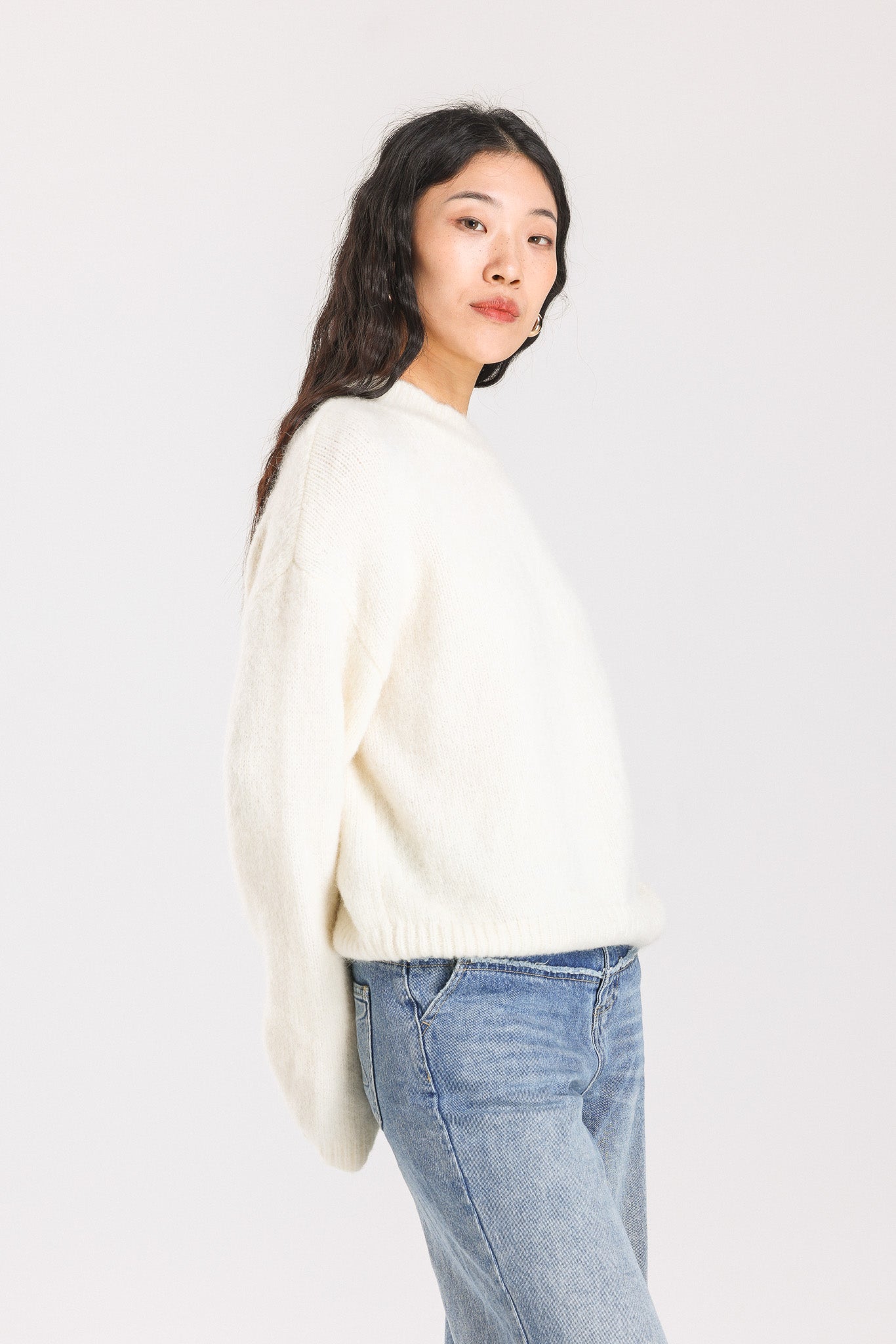 Lara Basic Alpaca wool  Knit Jumper - White