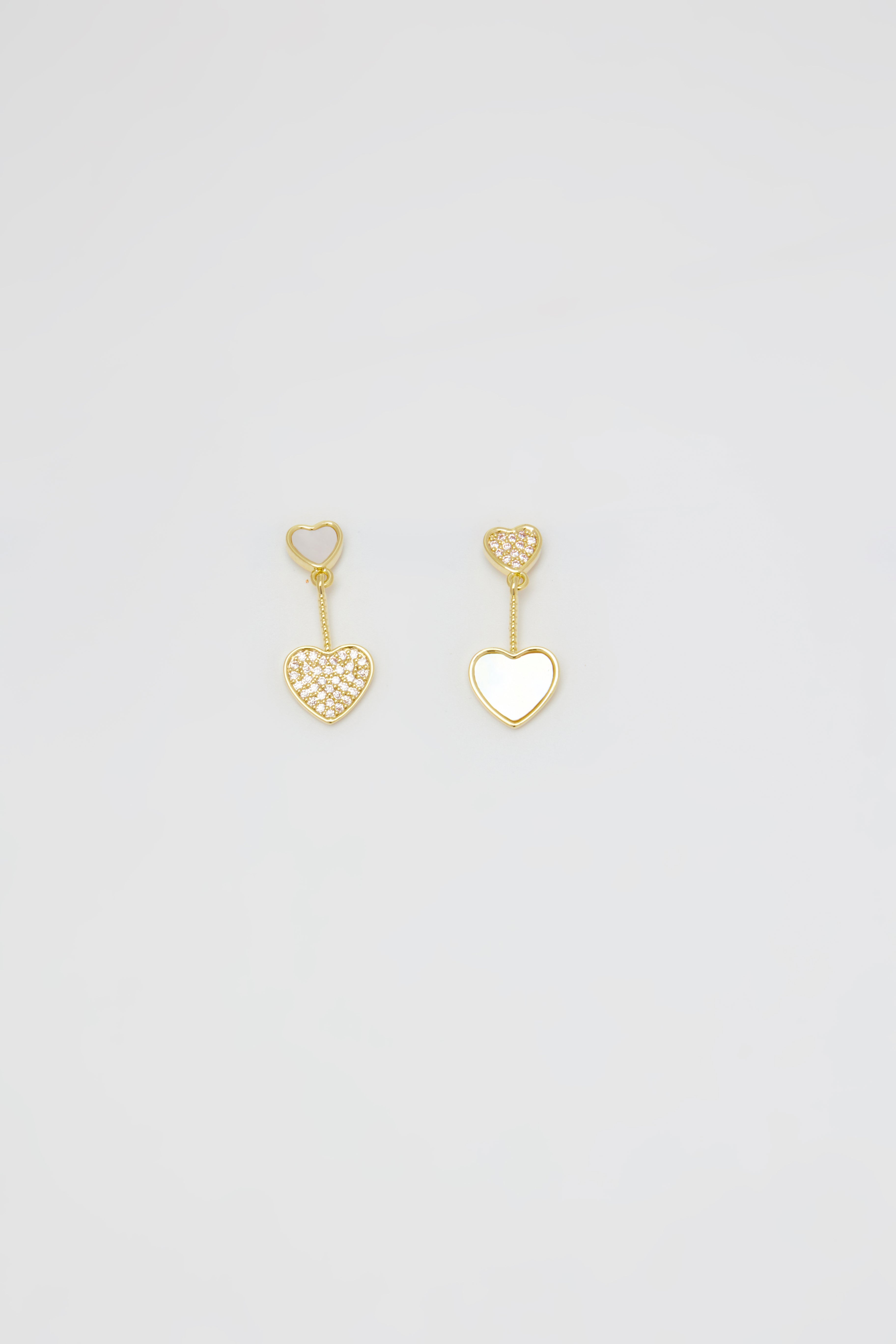 Mother of Pearl Heart Stud Earrings