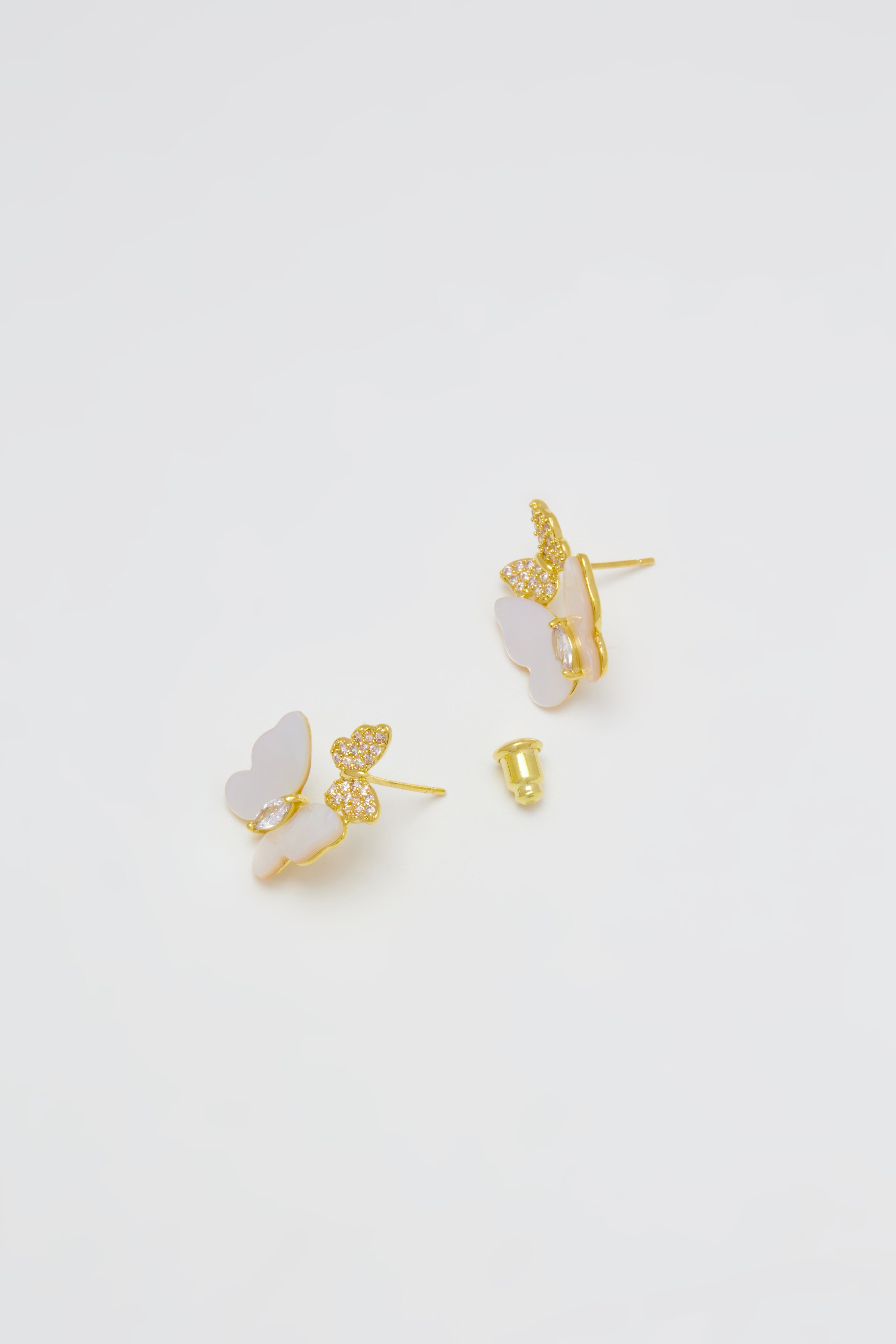 Butterfly Mother of Pearl Stud Earrings