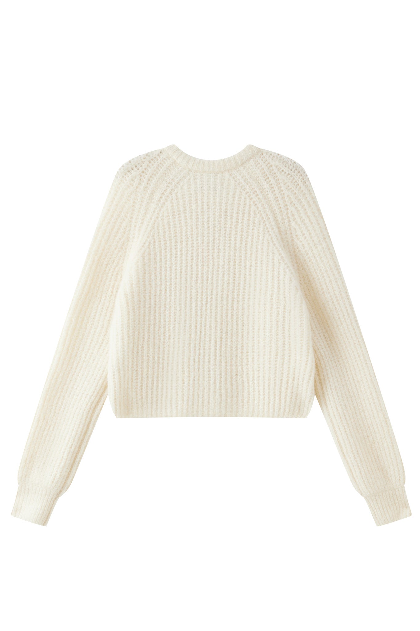 Janet Ribbed Alpaca wool  Knit Cardigan - Cream