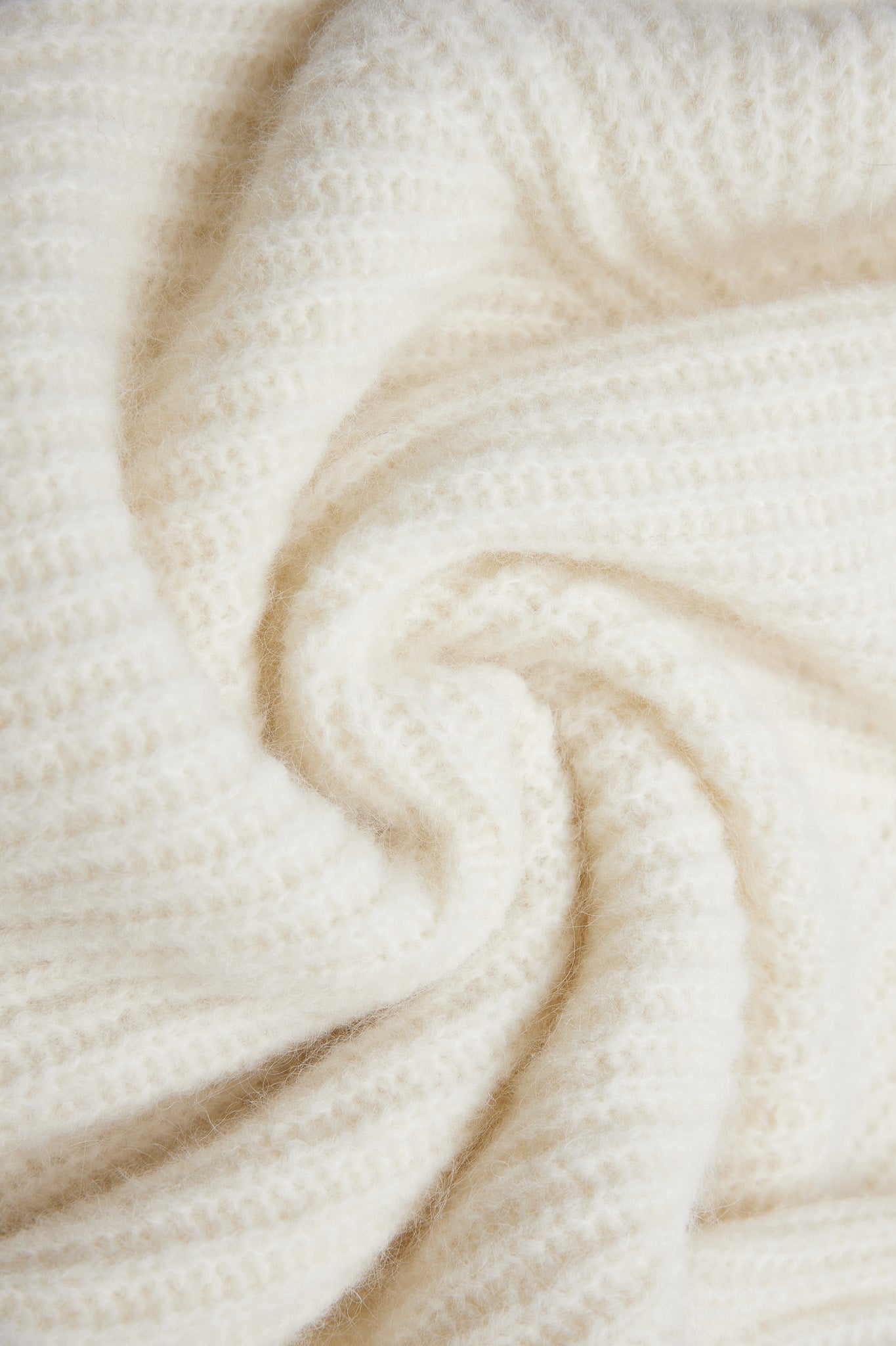 Janet Ribbed Alpaca wool  Knit Cardigan - Cream