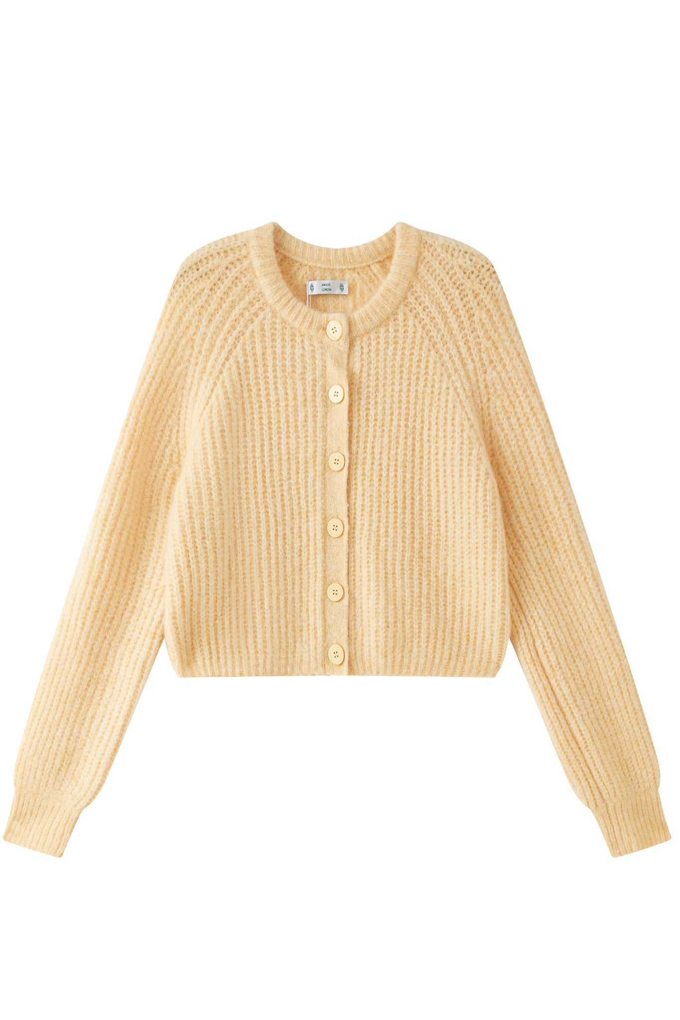 Janet Ribbed Alpaca wool  Knit Cardigan - Yellow