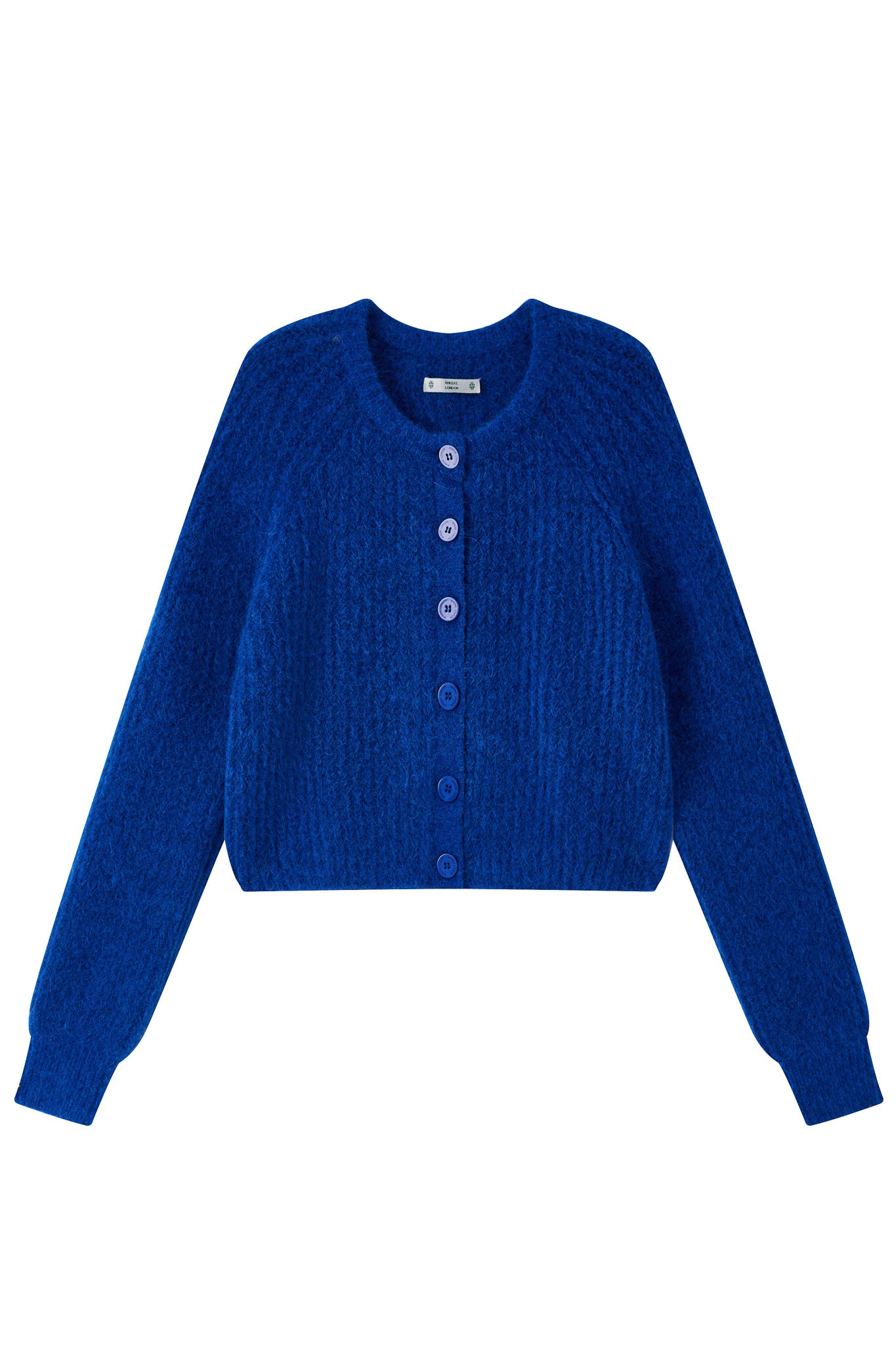 Janet Ribbed Alpaca wool  Knit Cardigan - Royal Blue