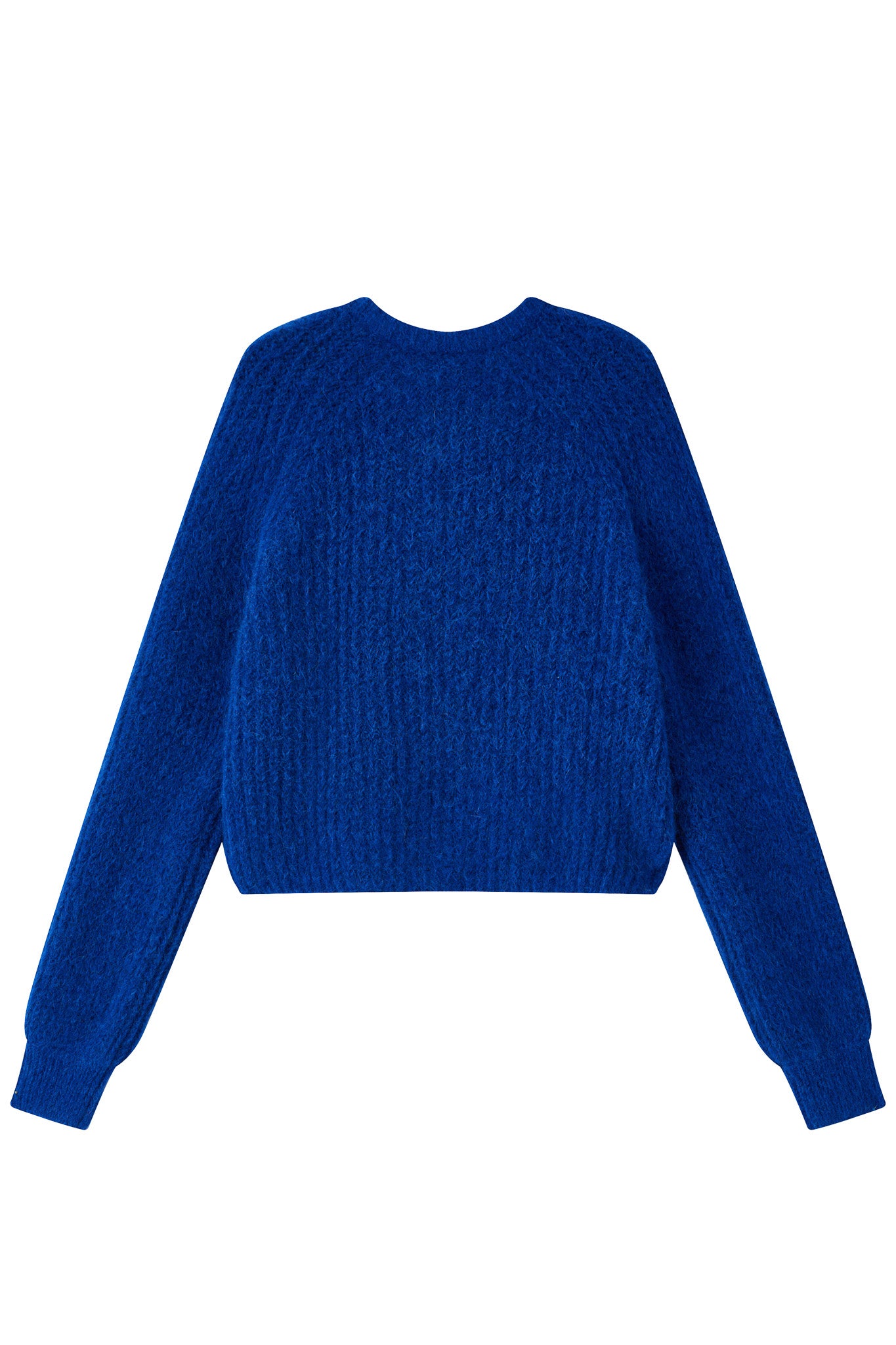 Janet Ribbed Alpaca wool  Knit Cardigan - Royal Blue