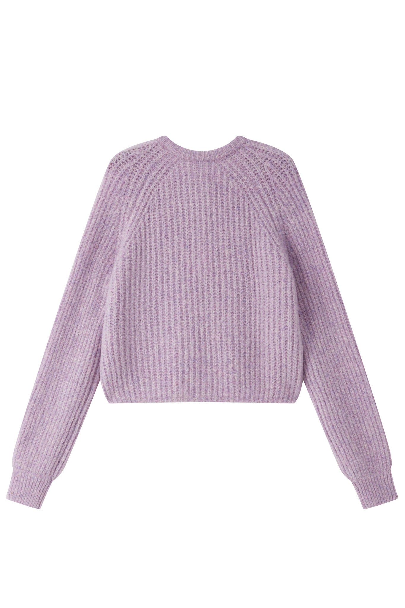 Janet Ribbed Alpaca wool  Knit Cardigan - Purple