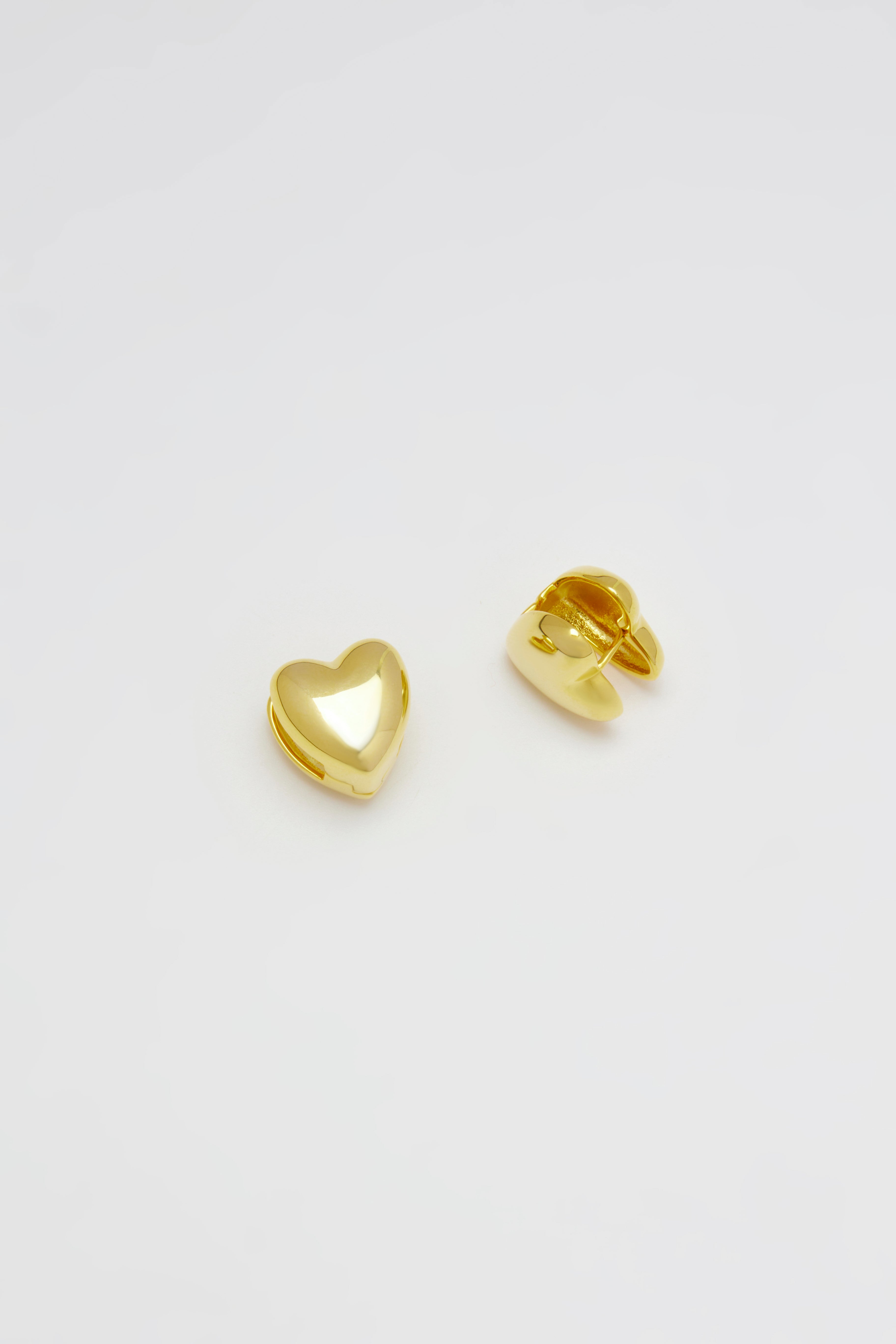 Aeverie Gold Heart Hoop Earrings