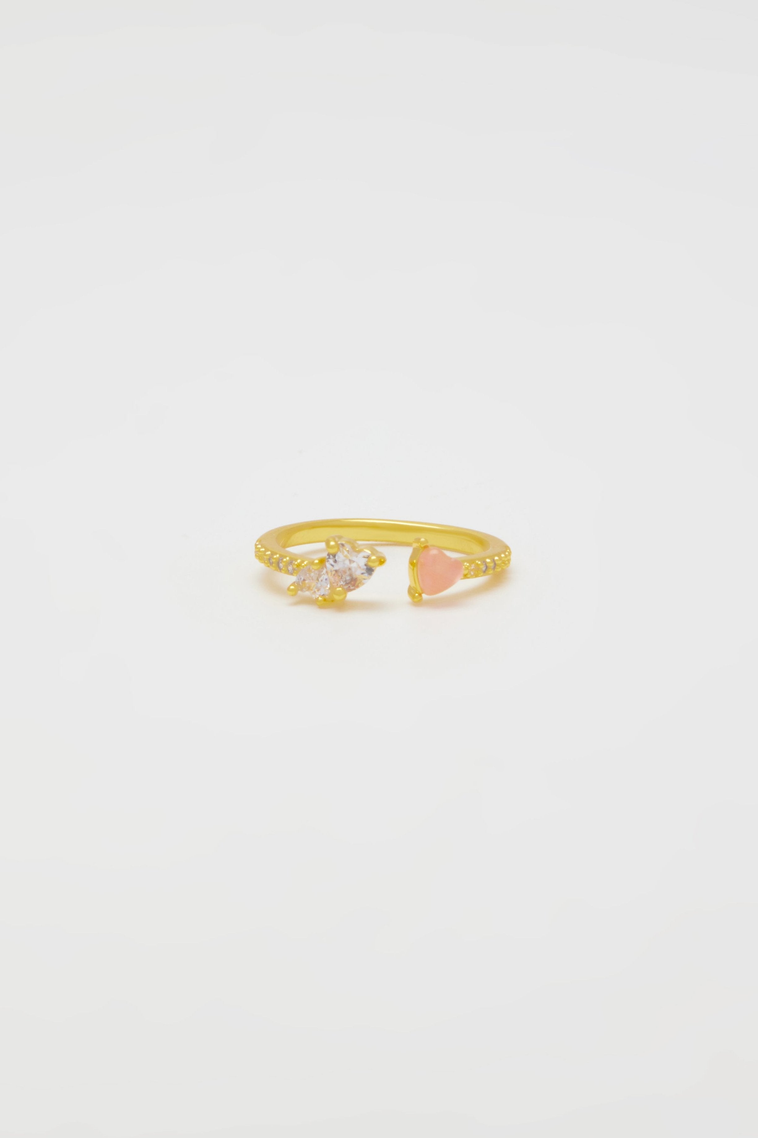 Ambrosia Split Two Heart Gold Ring