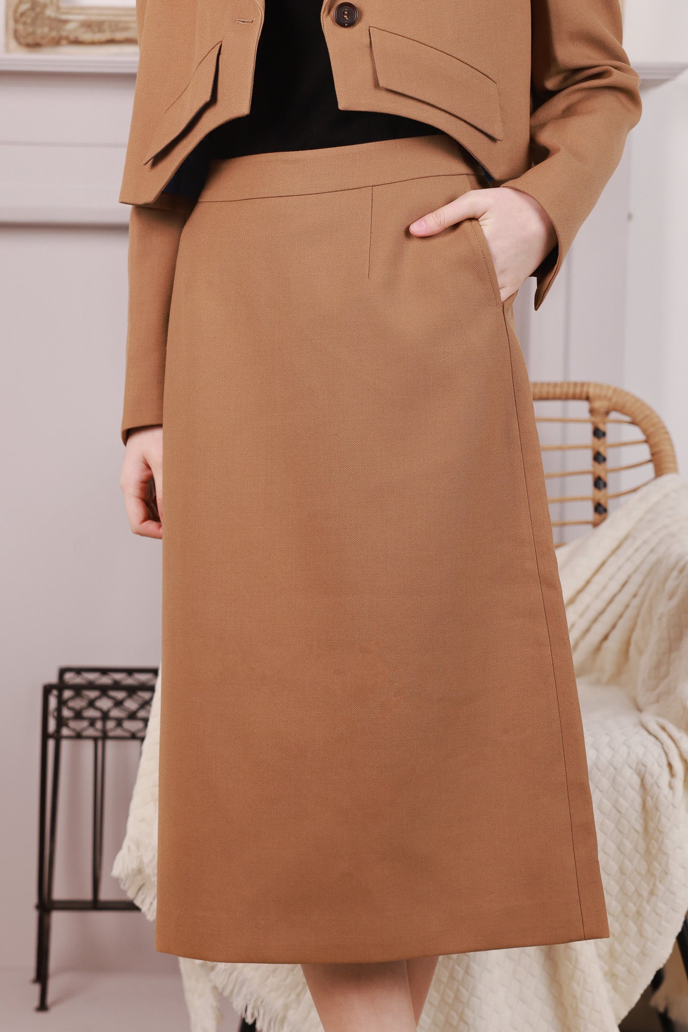 Ahkeke Wool A Line Skirt