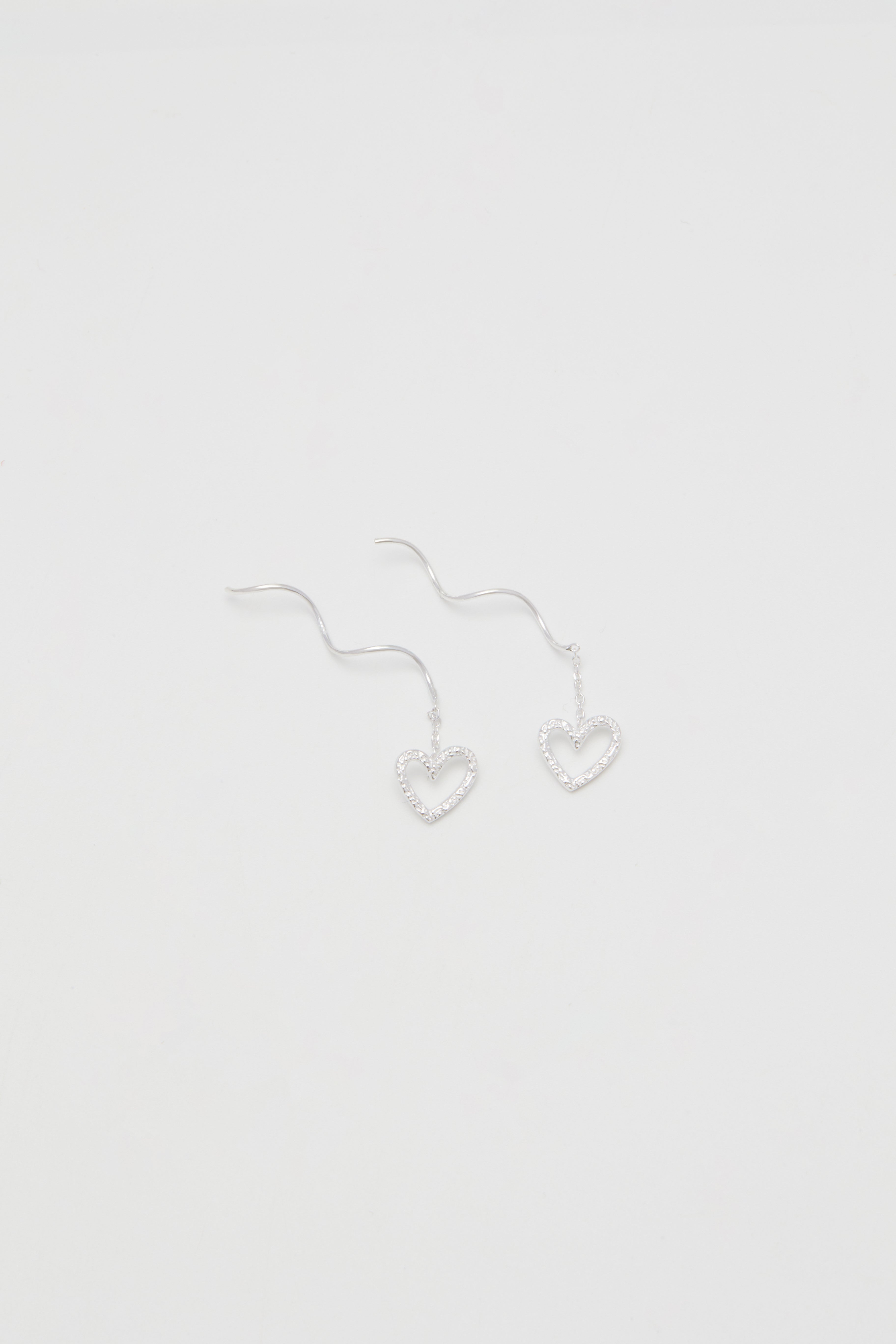 Sterling-Dangle Sparkle Heart earrings