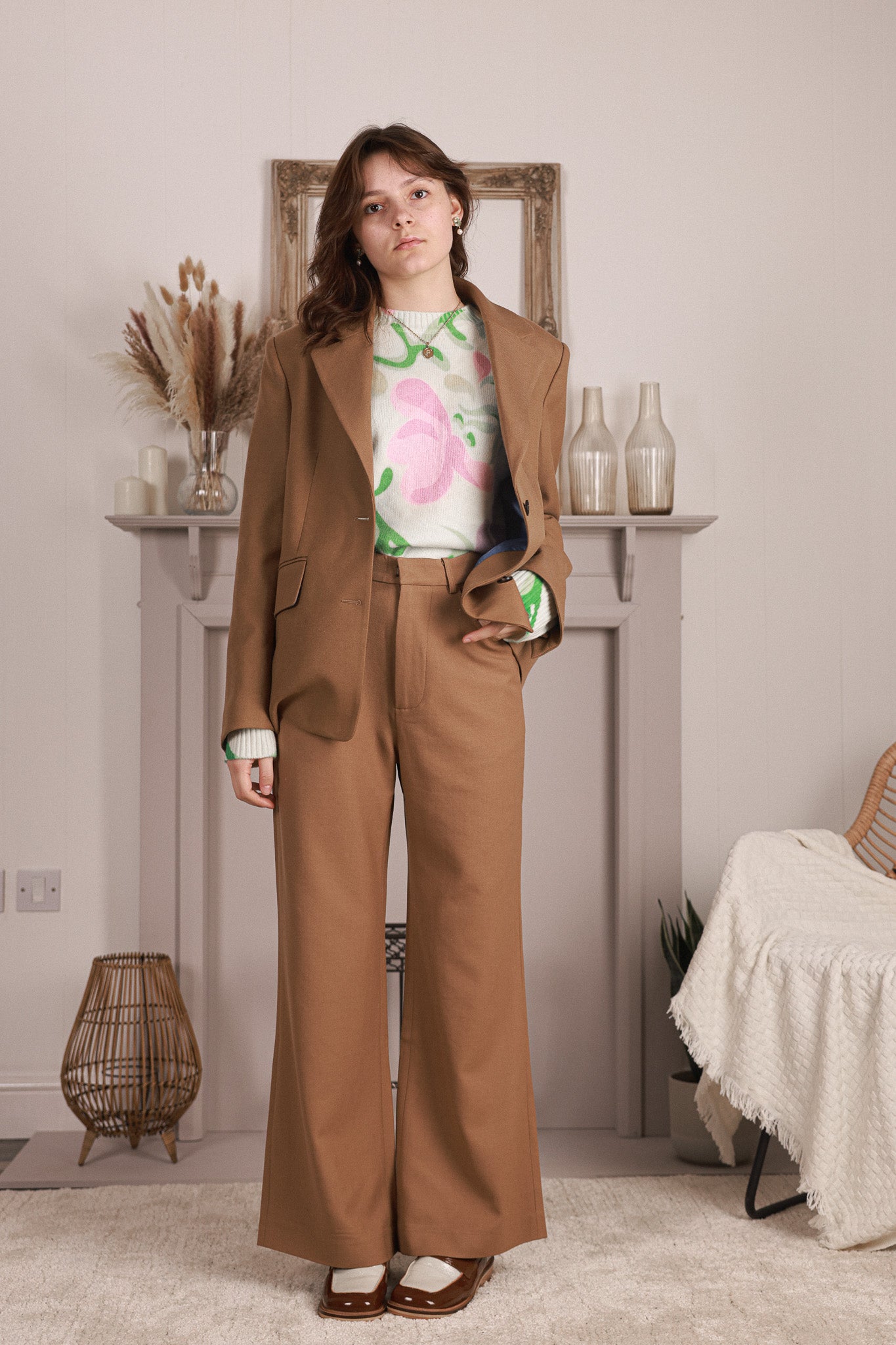 Ahkeke Wool Full Length Flare Trousers