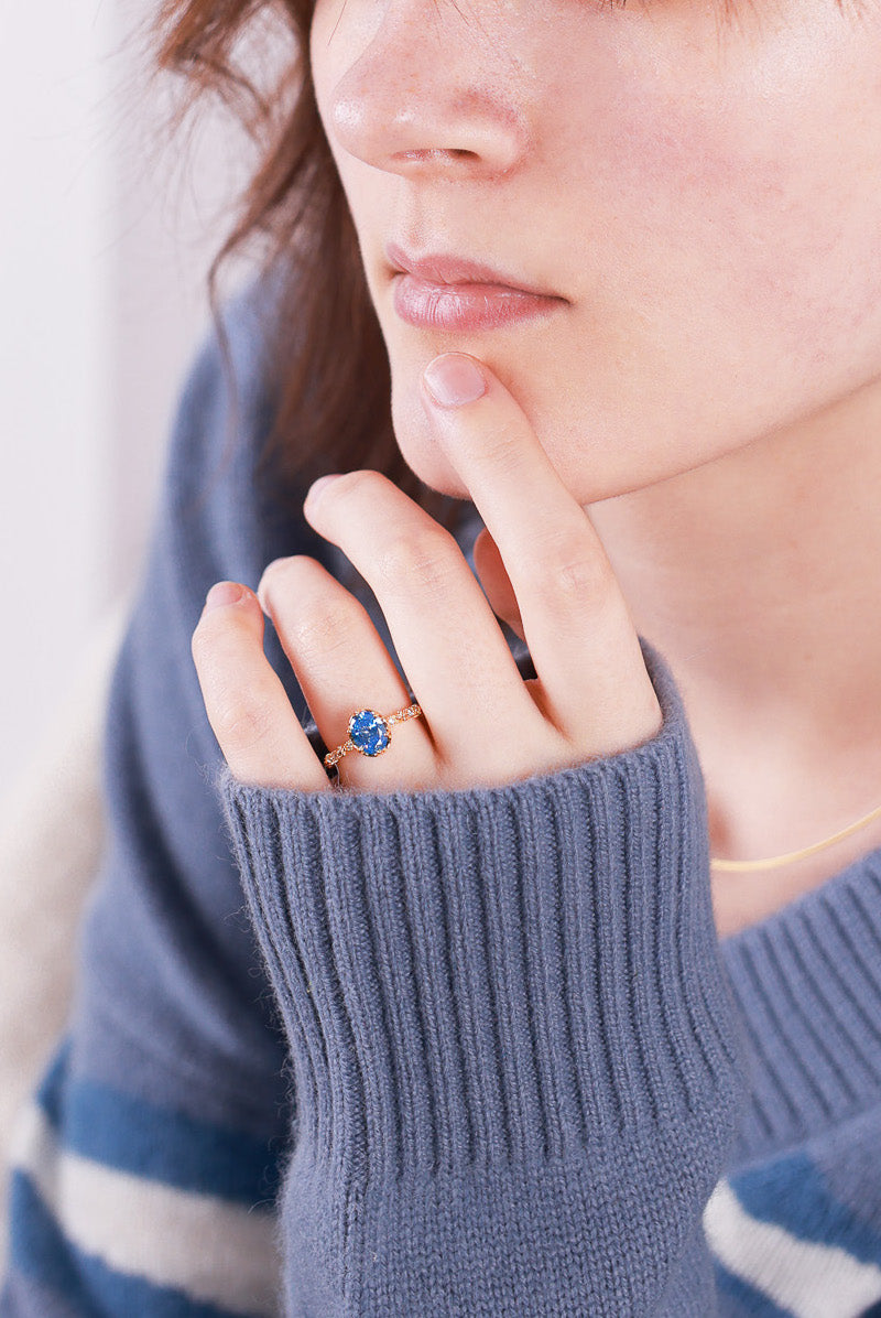 Ocean Blue Crystal Ring