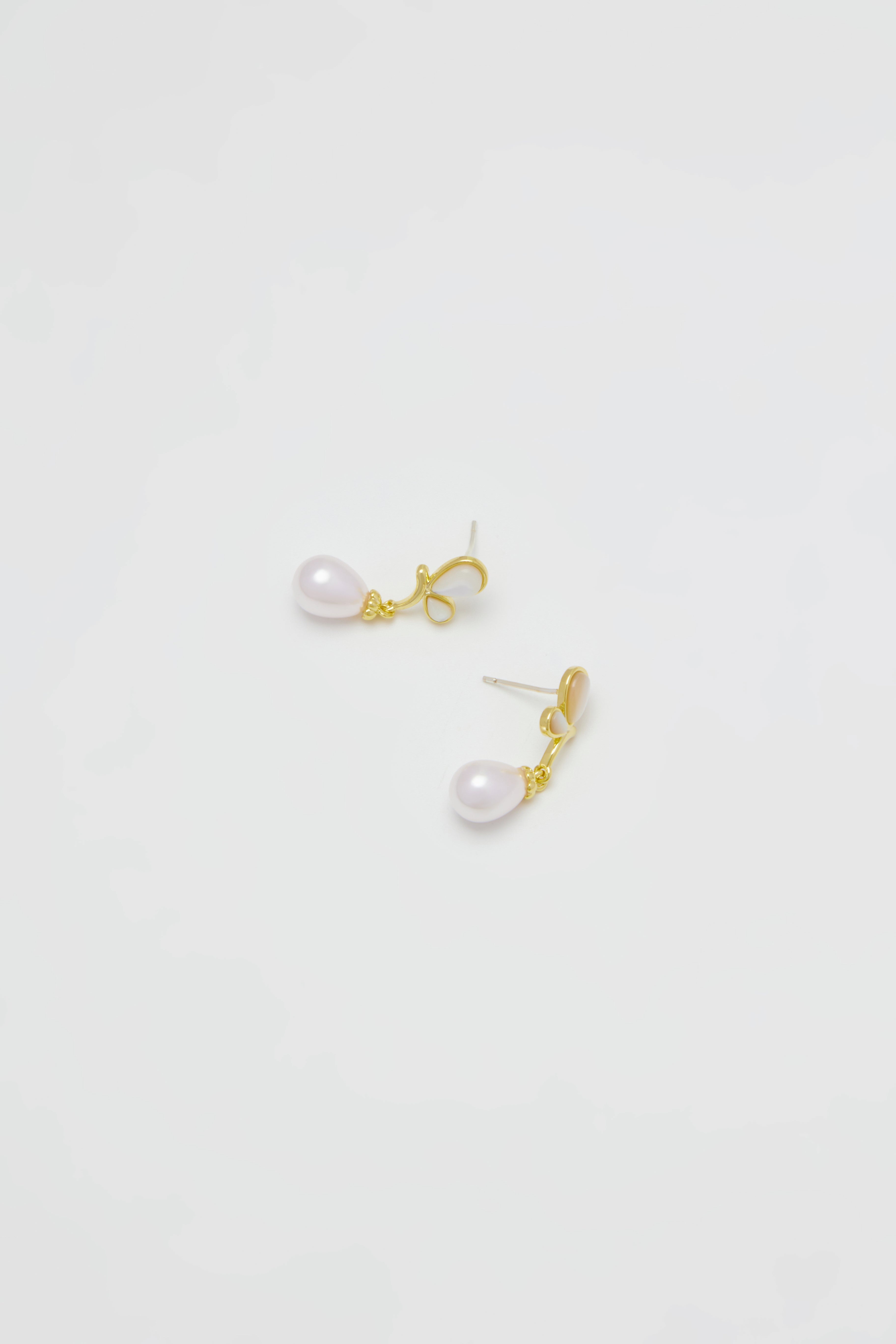 Butterfly Blossom Mother Of Pearl Teardrop Stud Earrings