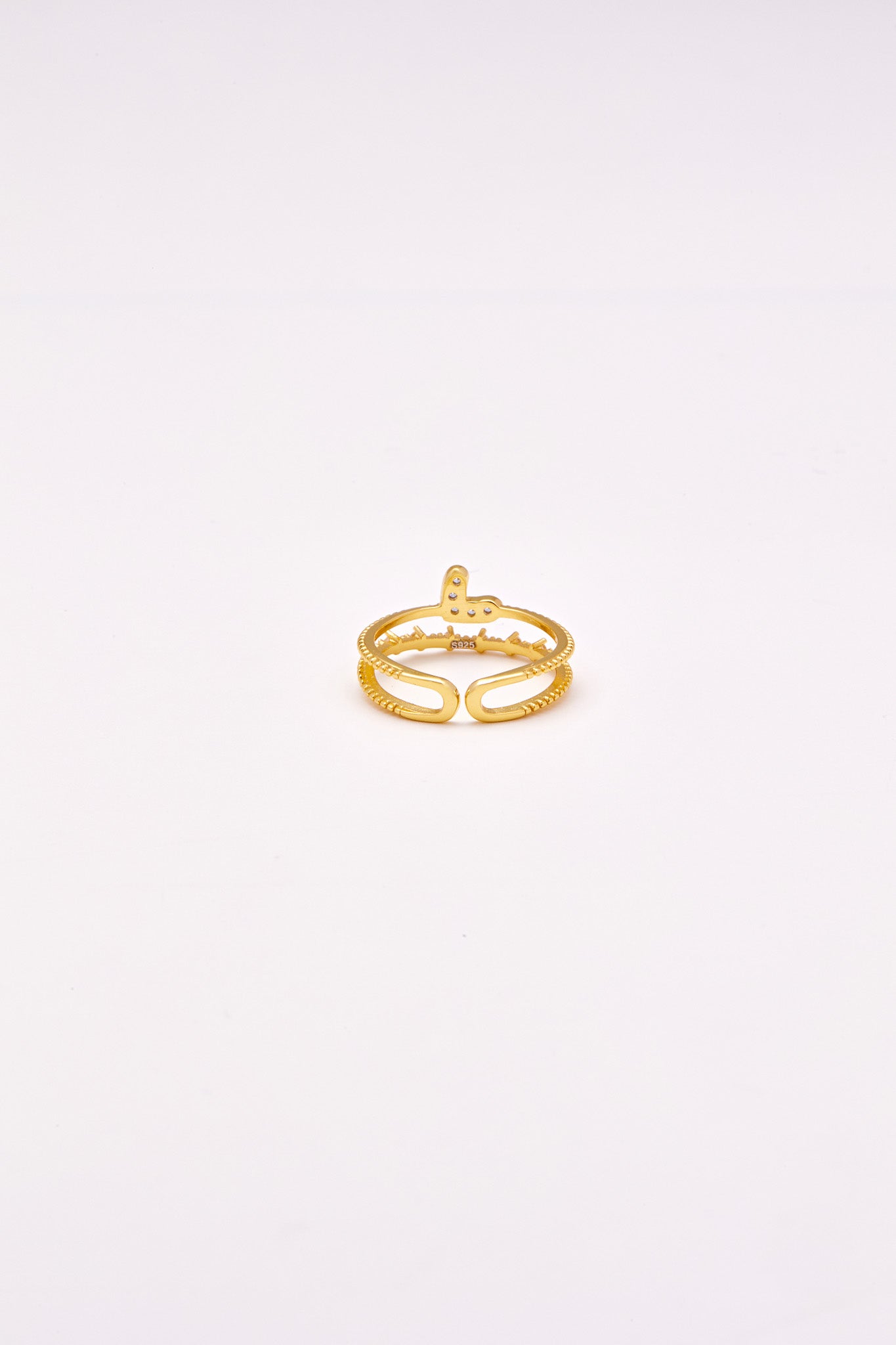 Sterling-Heart 2 Layers Ring