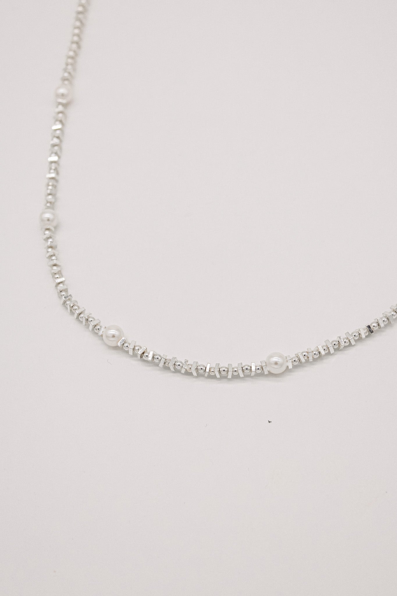 Serena Silver Pearl Necklace