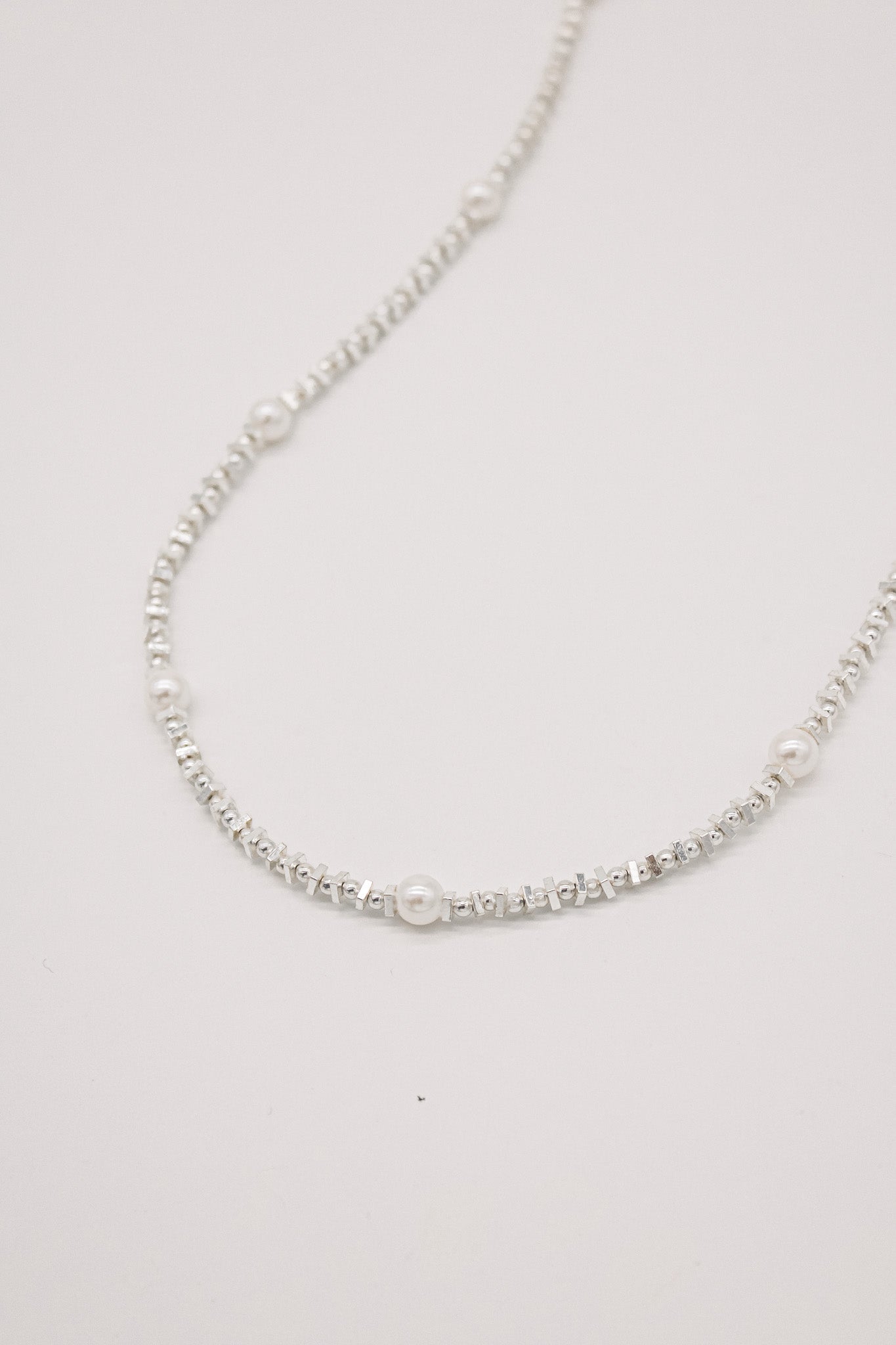 Serena Silver Pearl Necklace