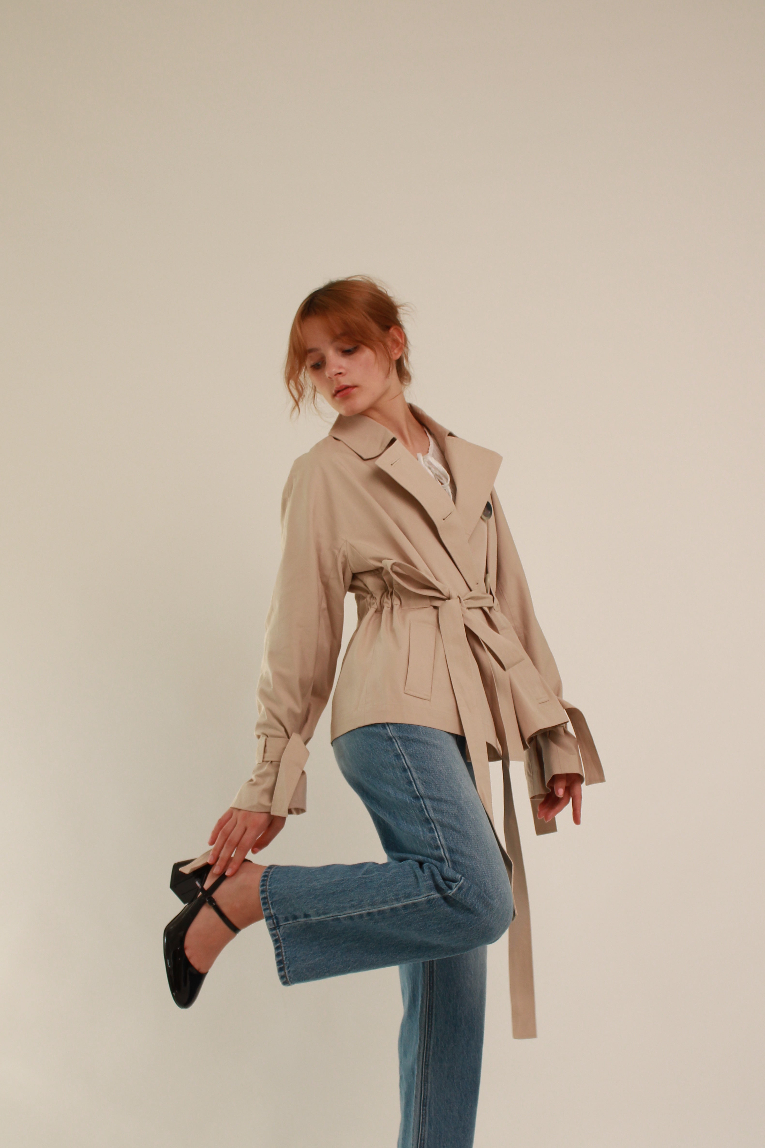 Trench Coat Beige Short L