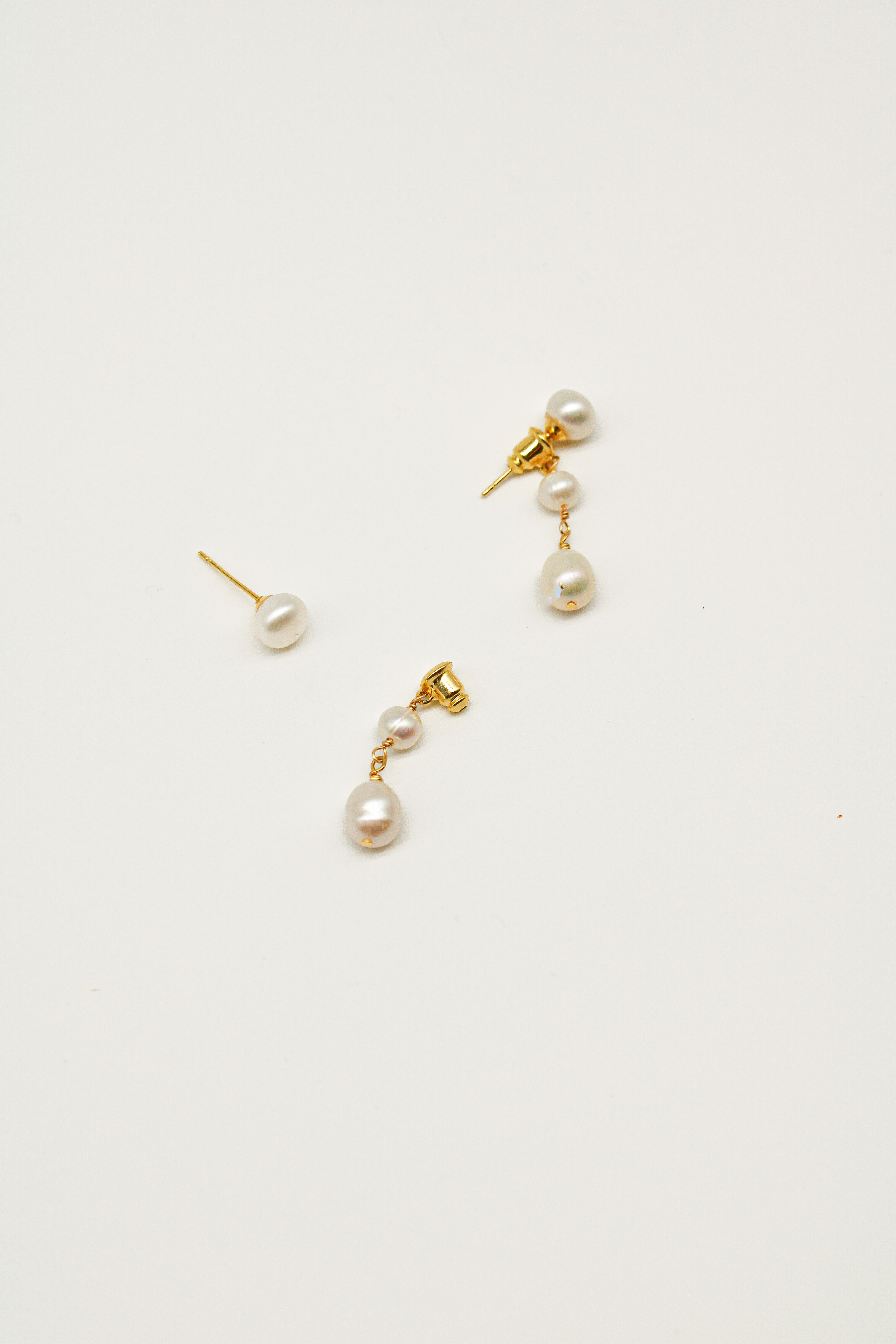 2 Ways Pearl Drop Earrings