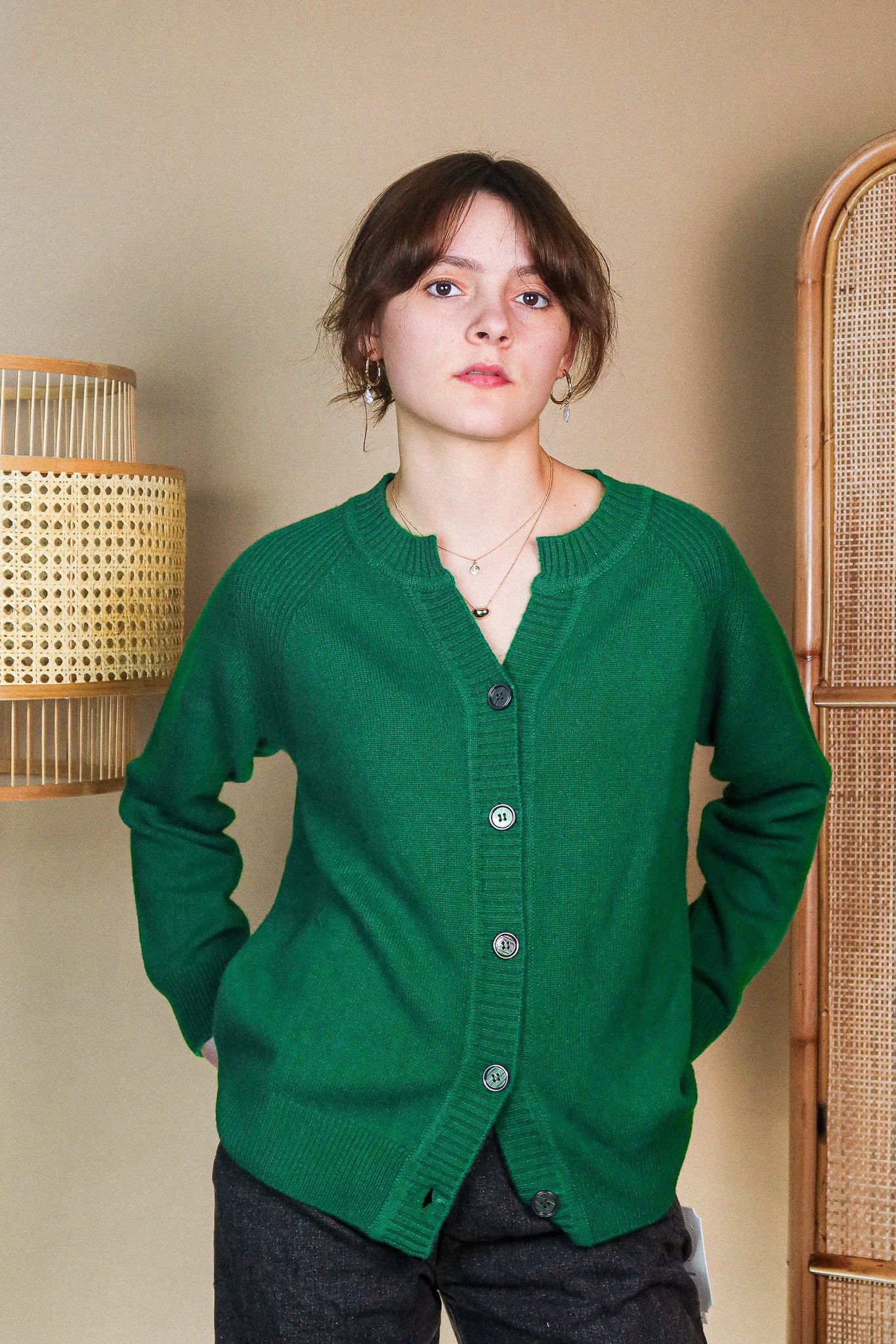 Cashmere Cardigan - Green